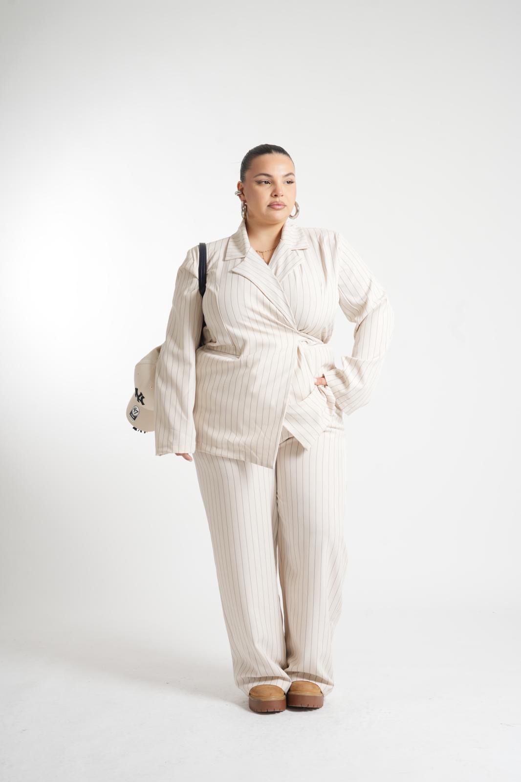 Tailleur Feanda Gessato Bianco