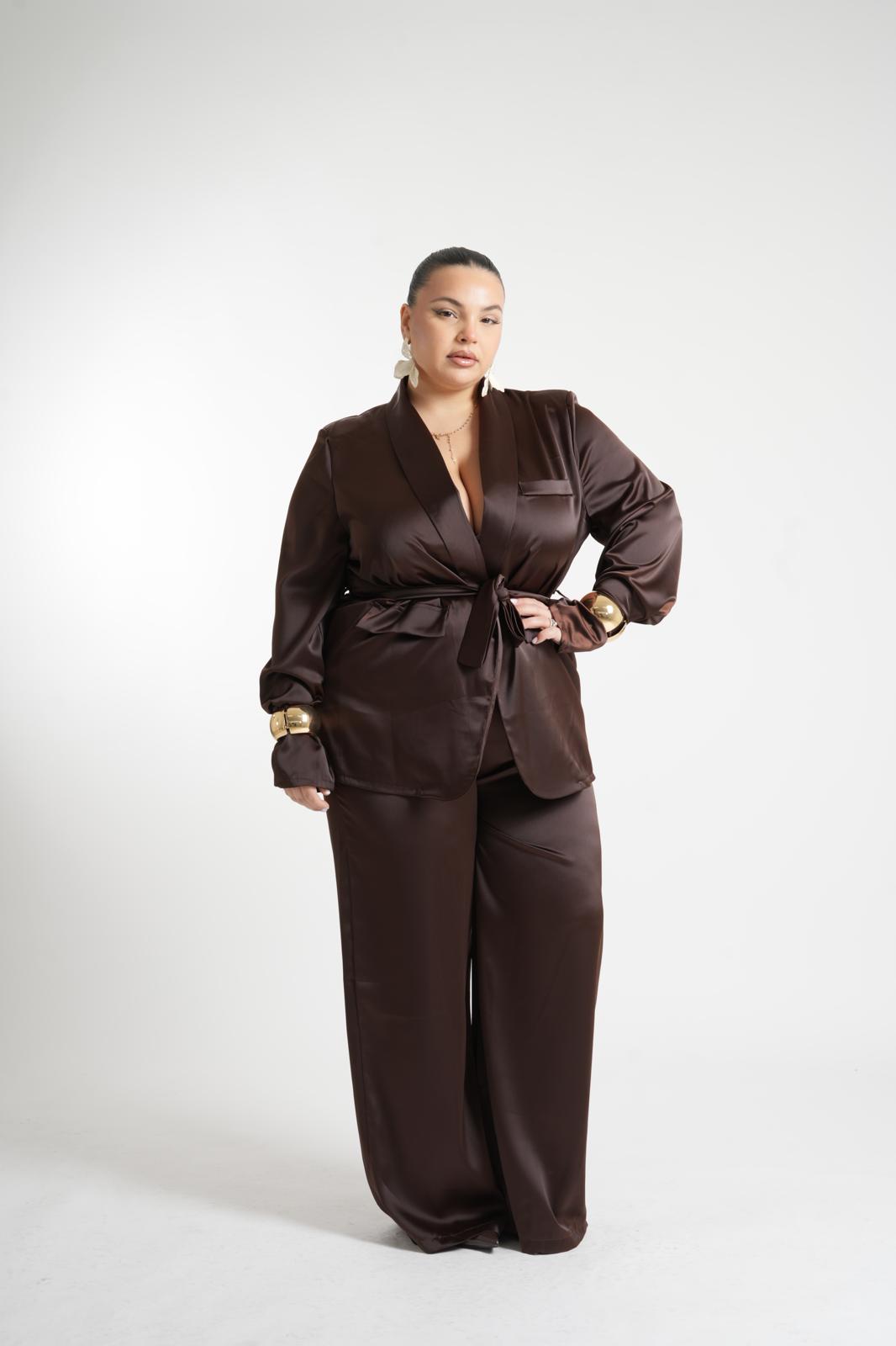 Tailleur Amour In Raso Marrone