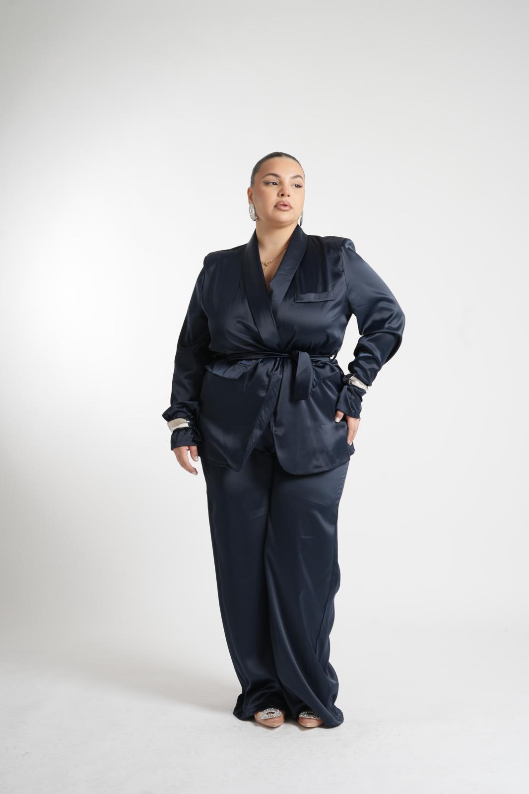 Tailleur Amour In Raso Blu