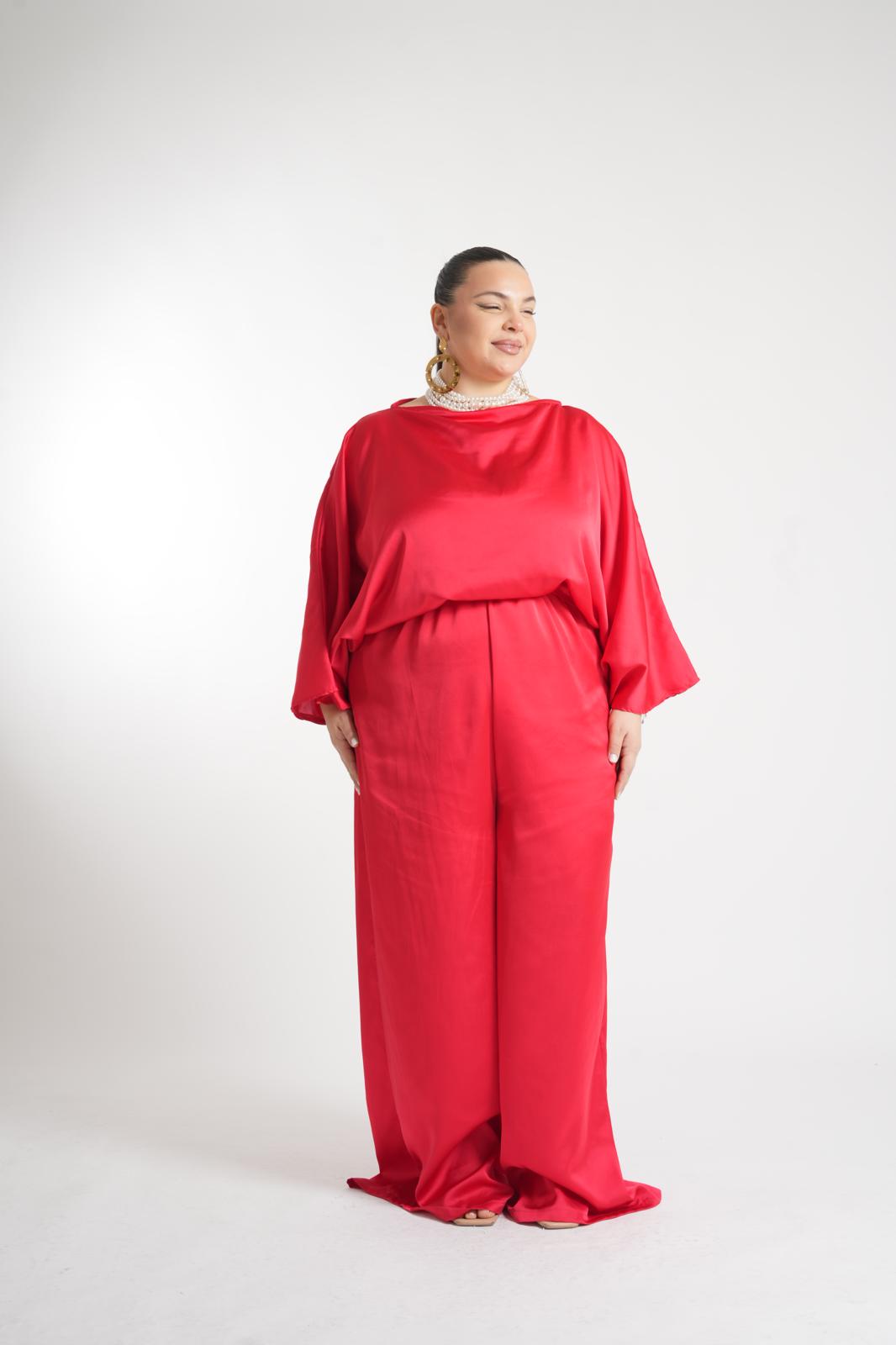 Coordinato In Raso Luana Rosso