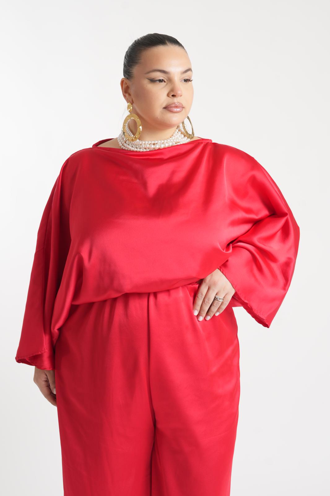 Coordinato In Raso Luana Rosso