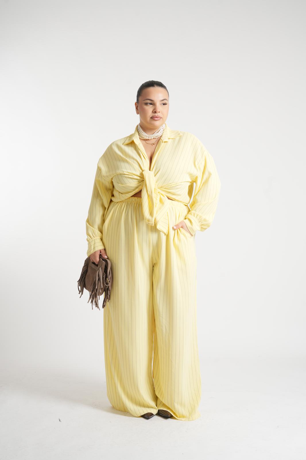 Coordinato gessato Venere Giallo