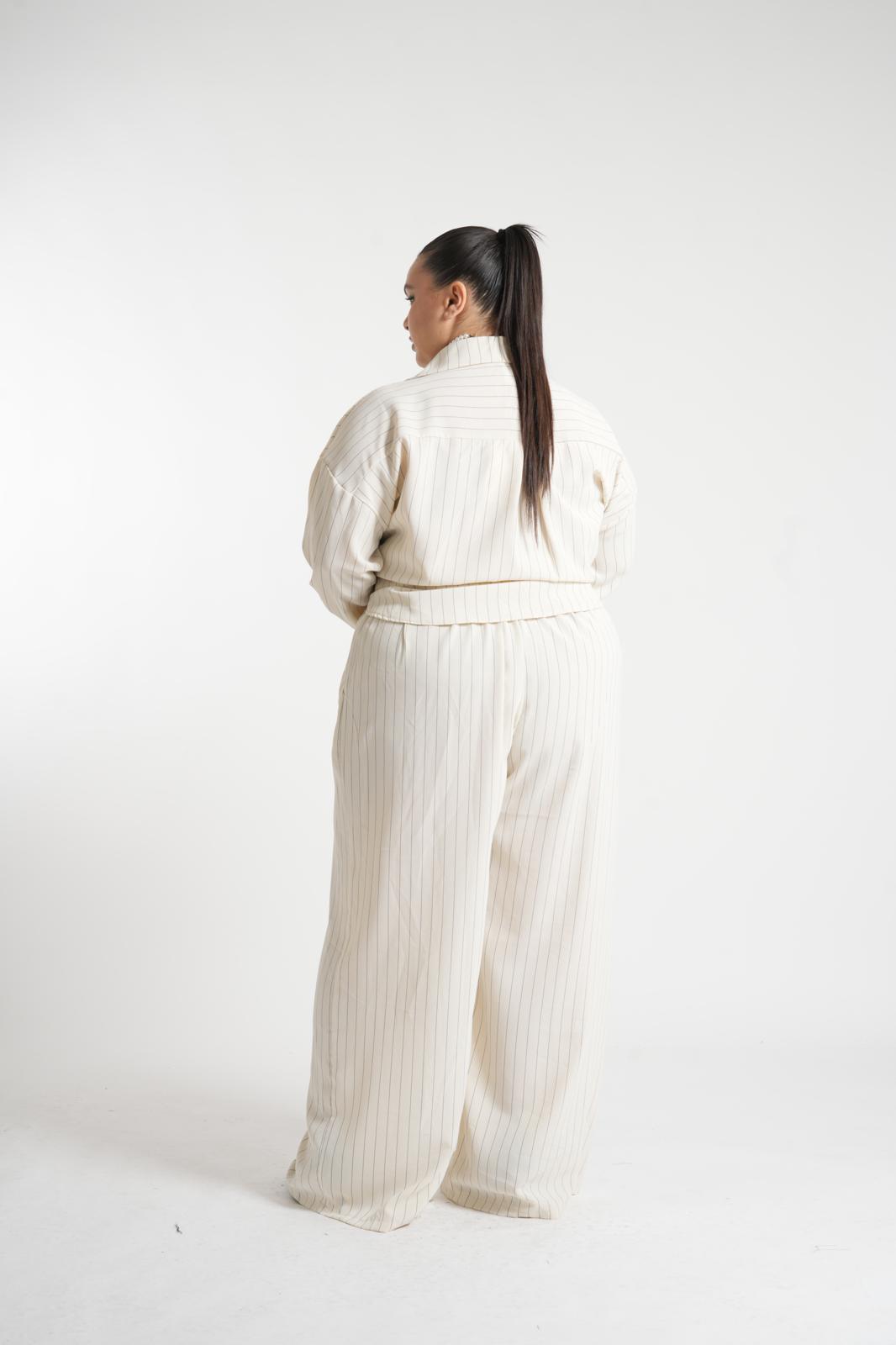 Coordinato gessato Venere Panna