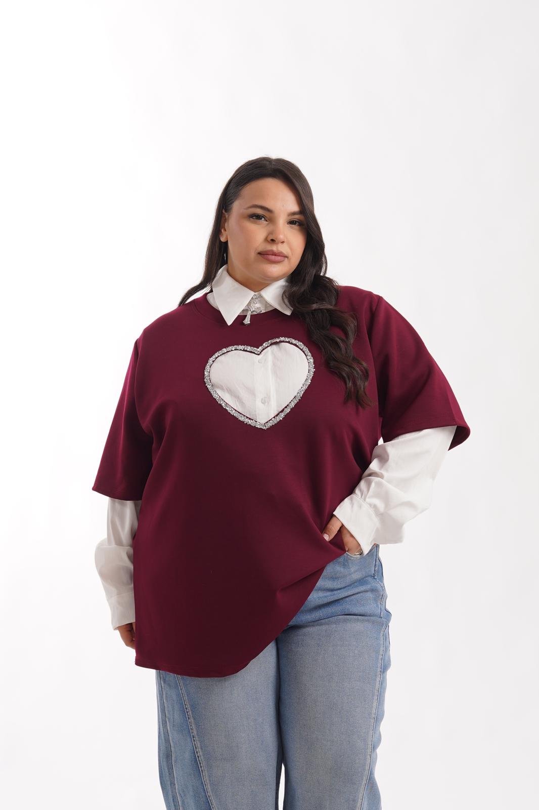 T-Shirt Heart Bordeaux