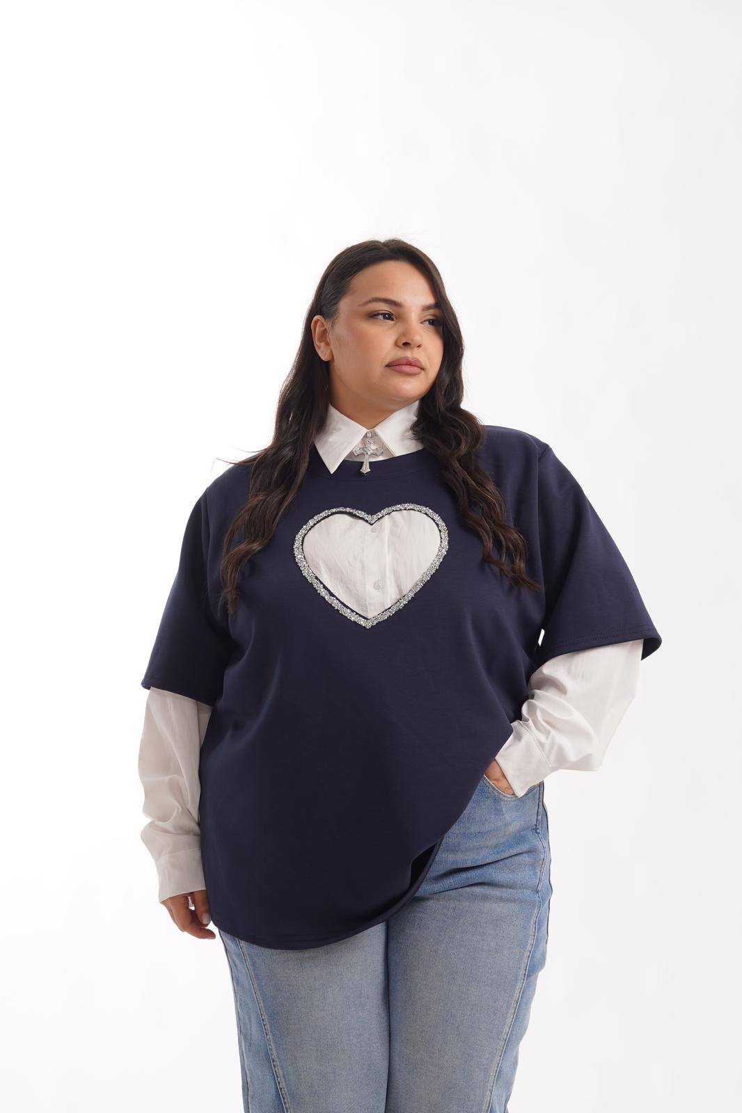 T-Shirt Heart Blu