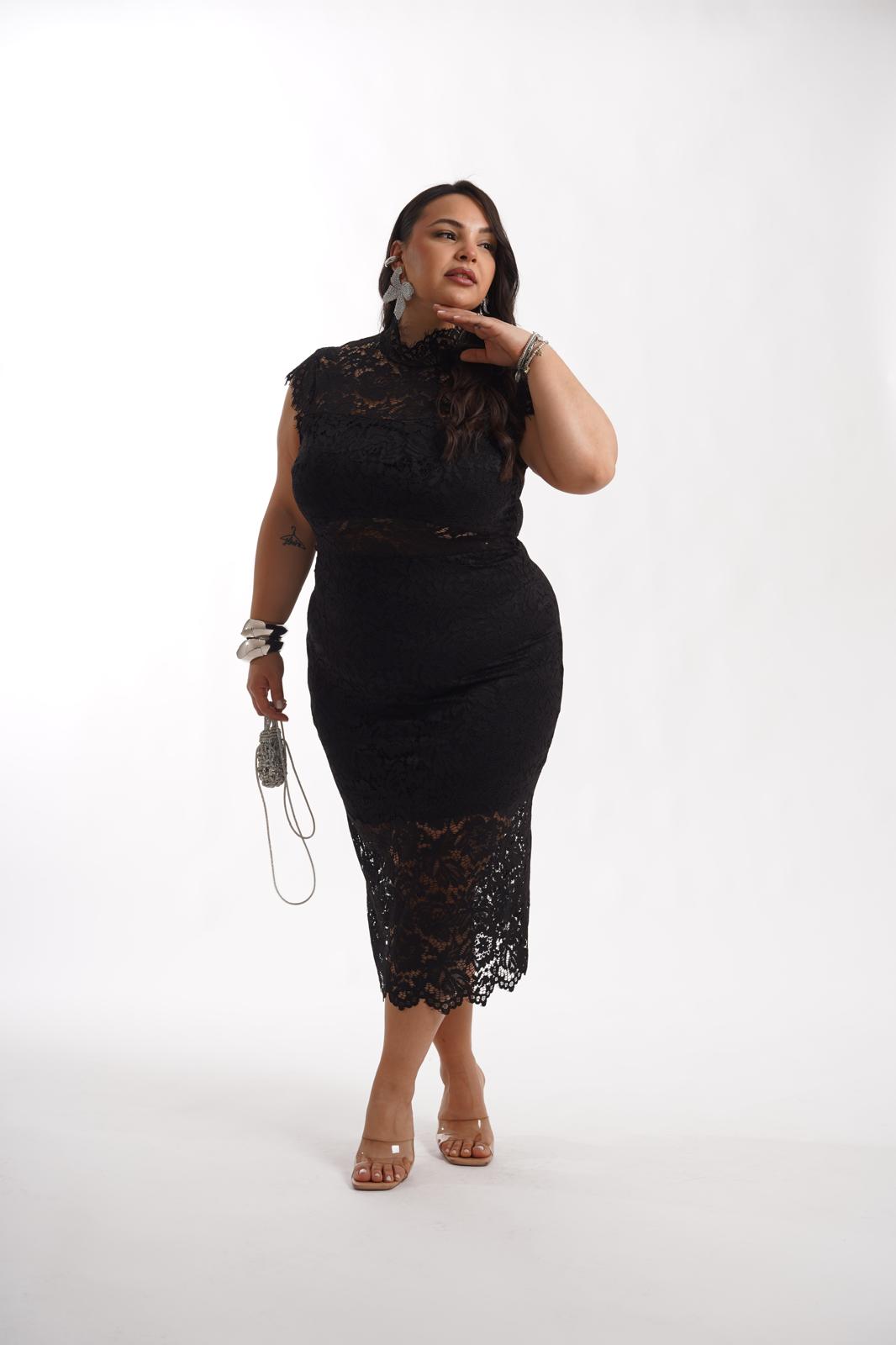 Dress In Pizzo Mulan Nero