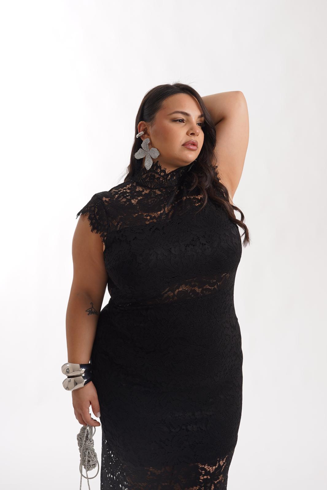 Dress In Pizzo Mulan Nero