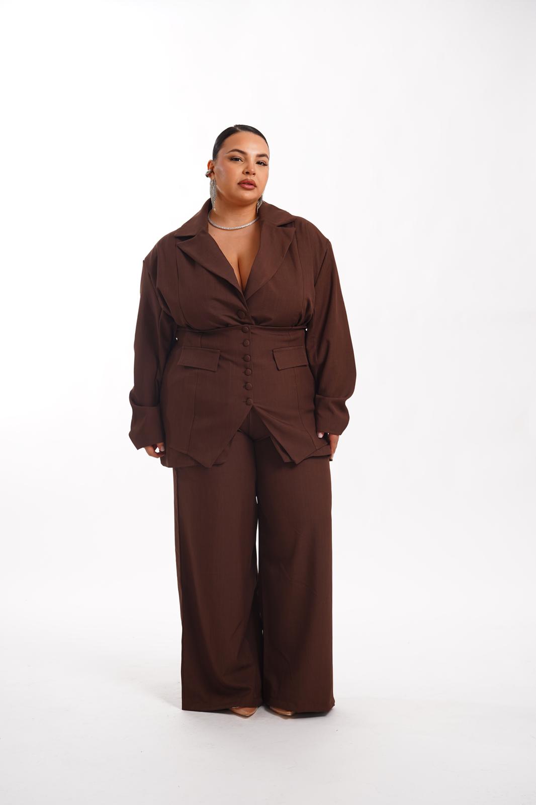 Tailleur Silhouette Marrone