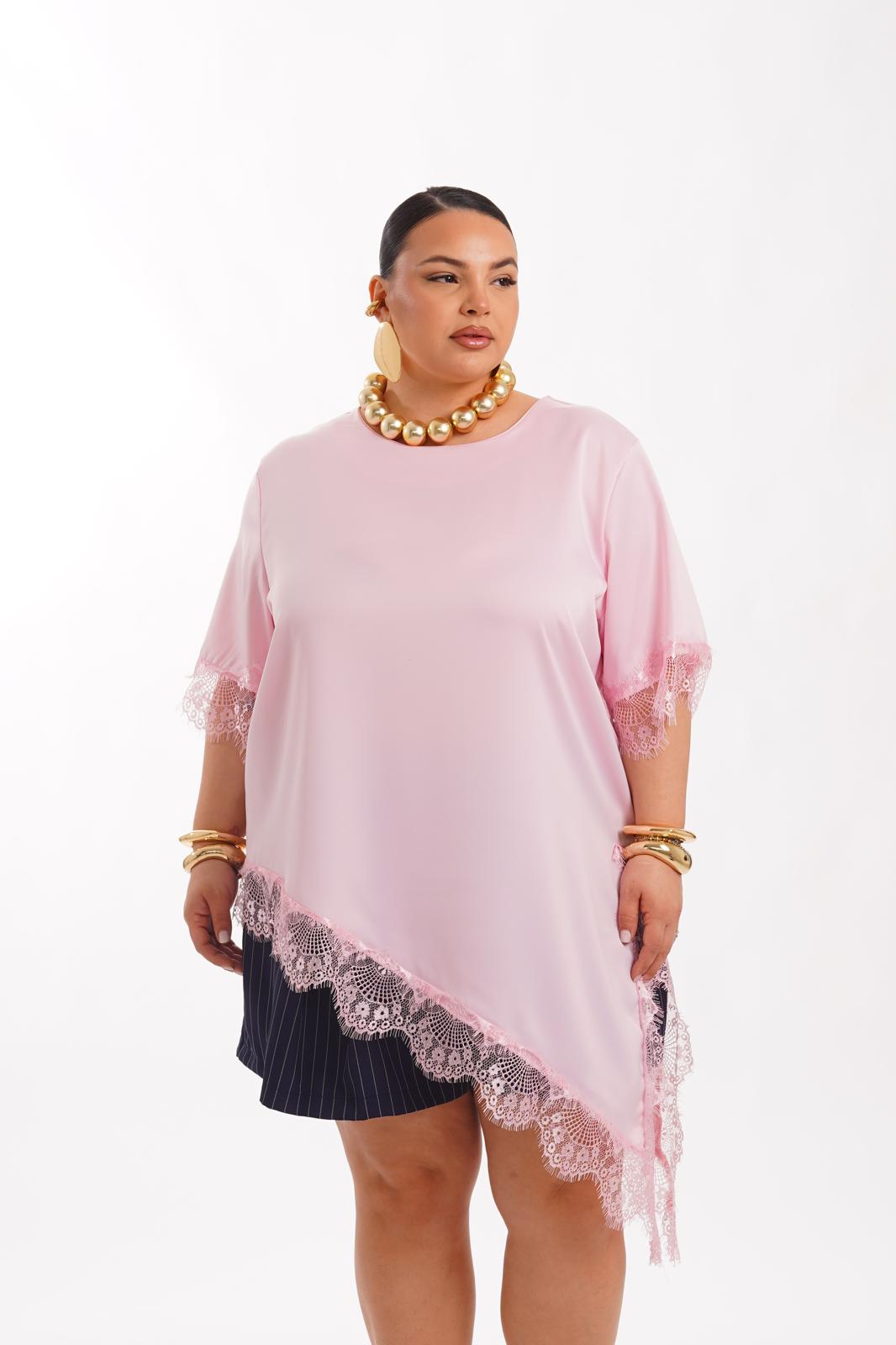 Maglia Asimmetrica Glow Rosa