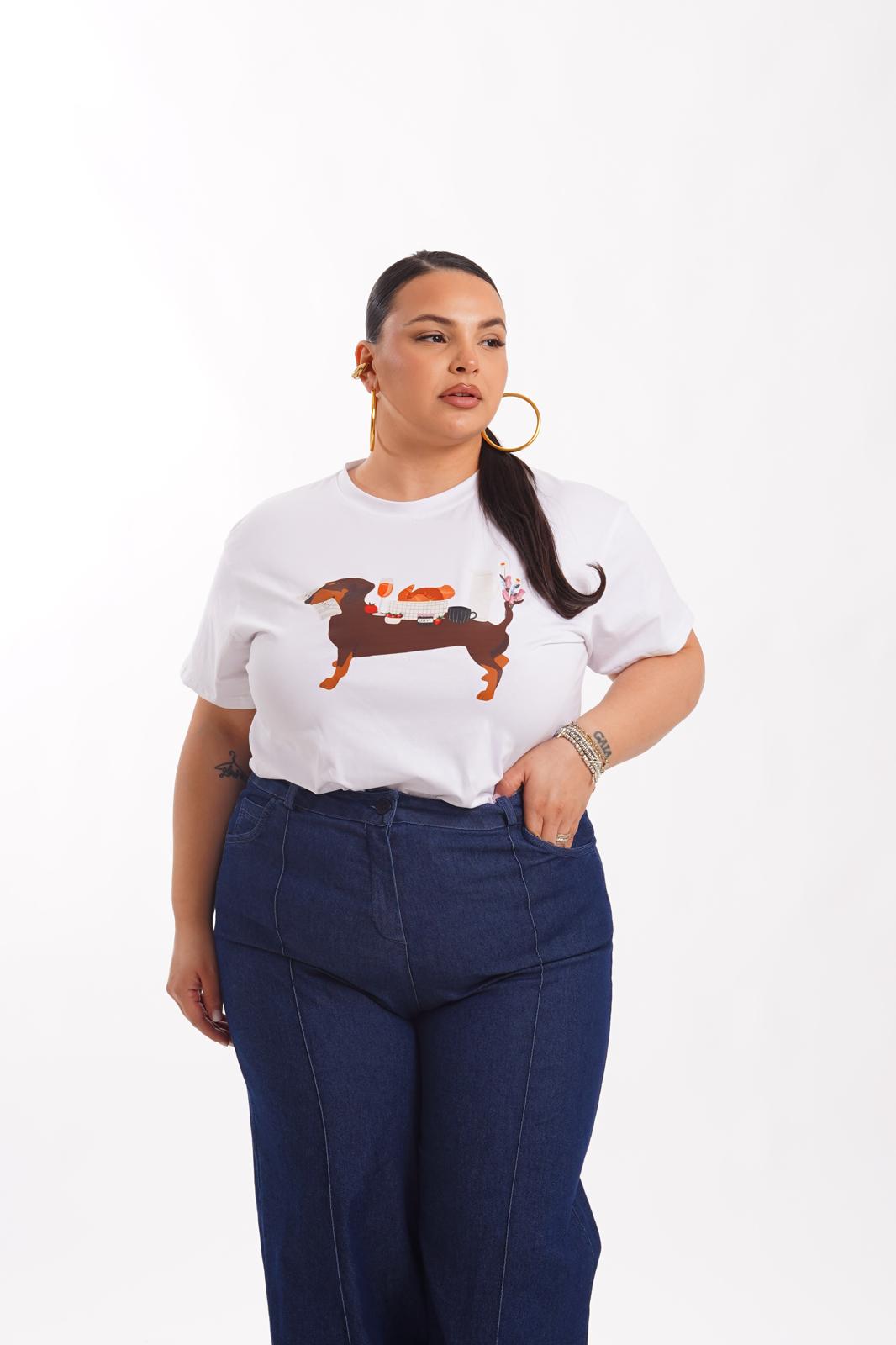 T-Shirt Bassotto Bianca