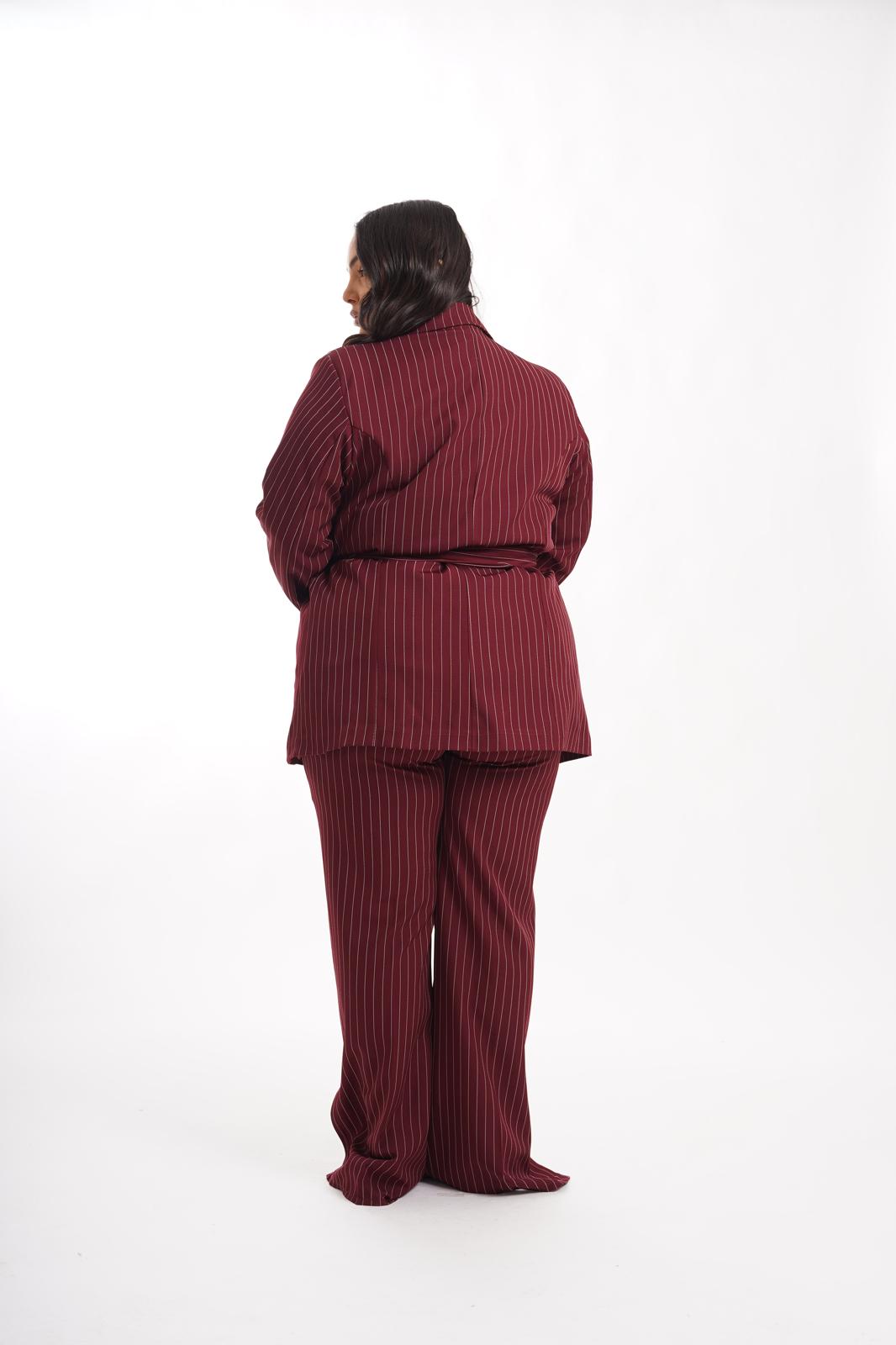 Tailleur Secret Gessato Bordeaux