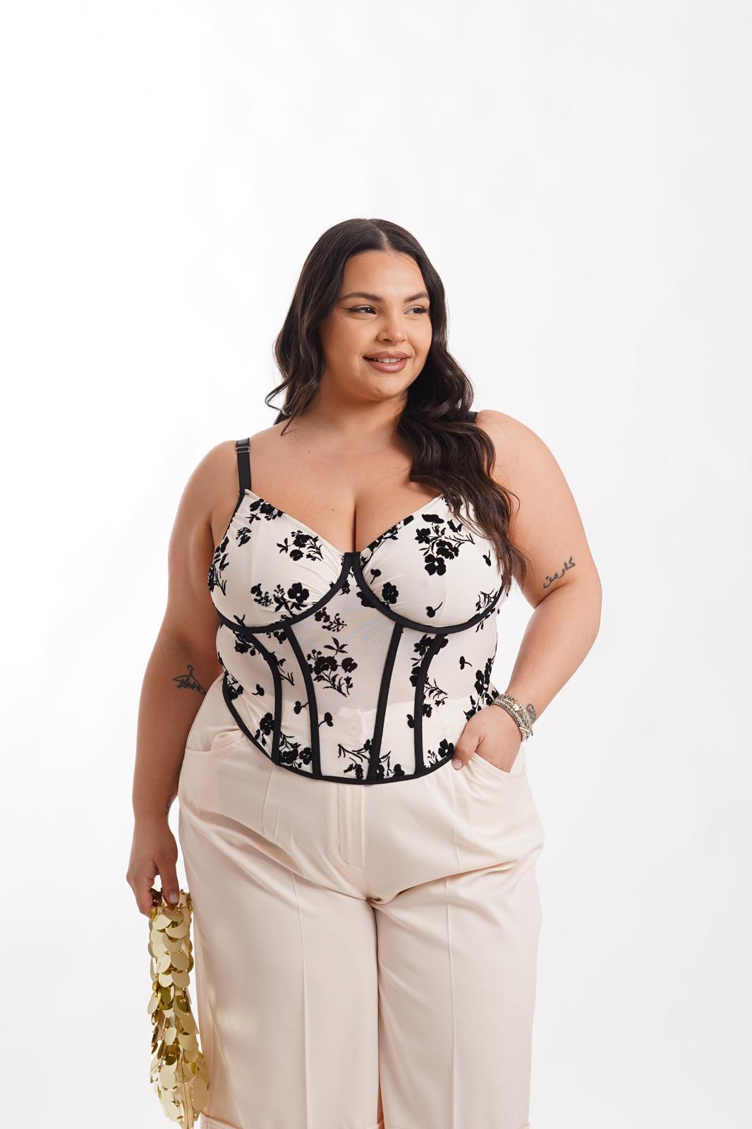 Corsetto 2686 Fiori Bianco