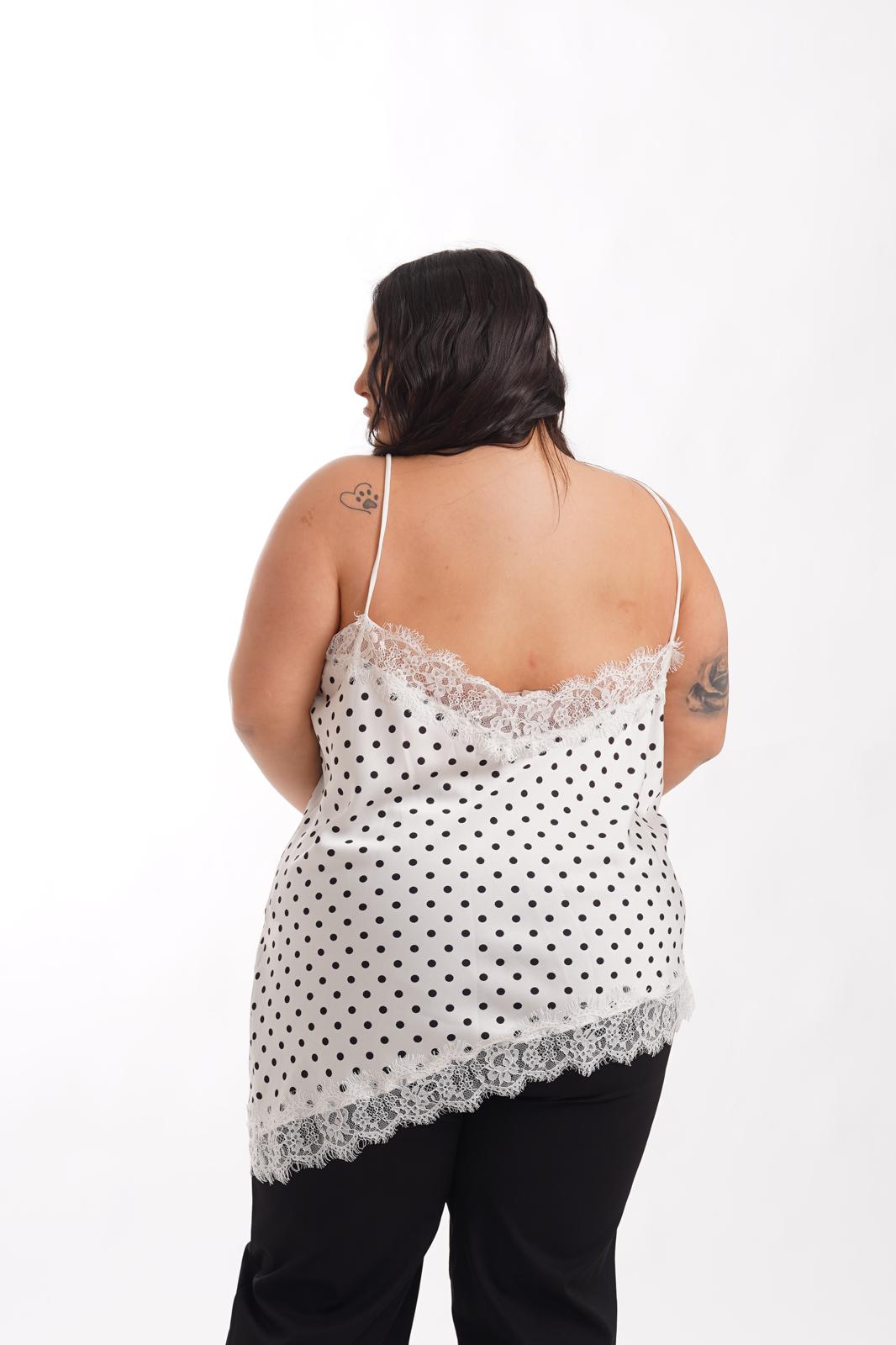 Top A Pois Bianco