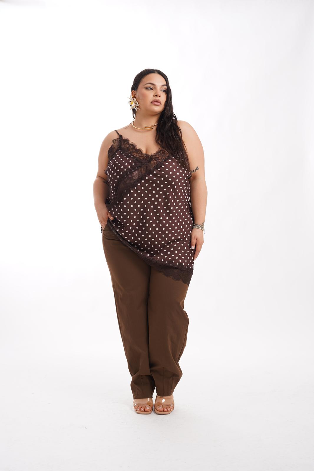 Pantalone Moda Marrone