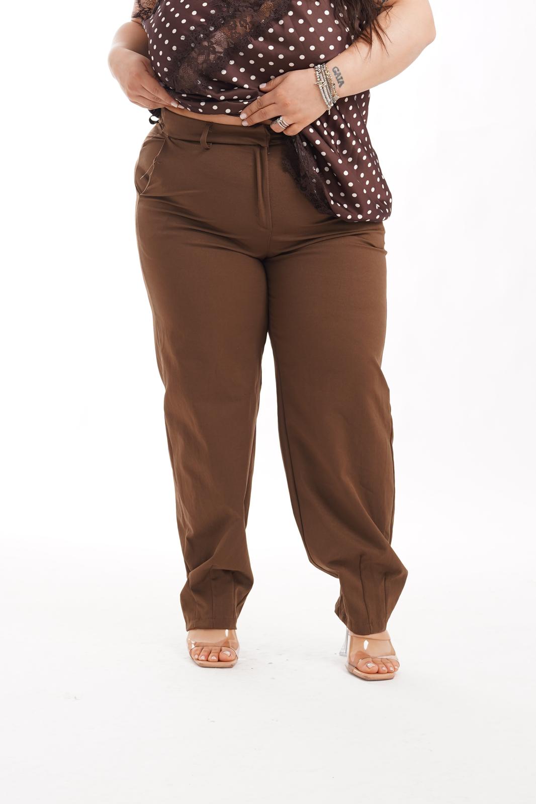 Pantalone Moda Marrone