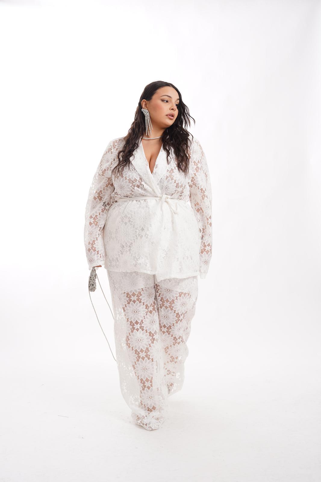 Tailleur Naiady In Pizzo Bianco