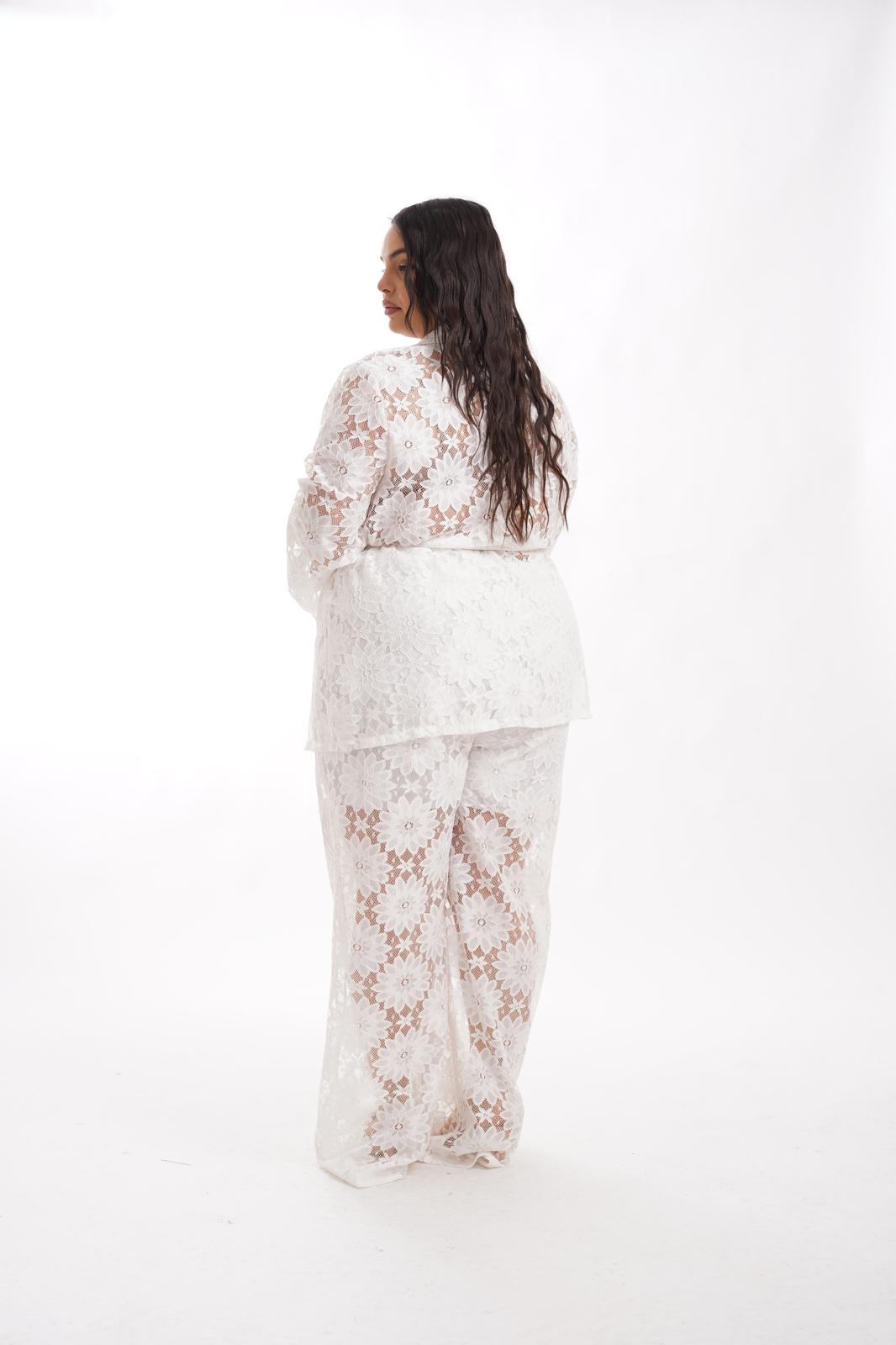 Tailleur Naiady In Pizzo Bianco