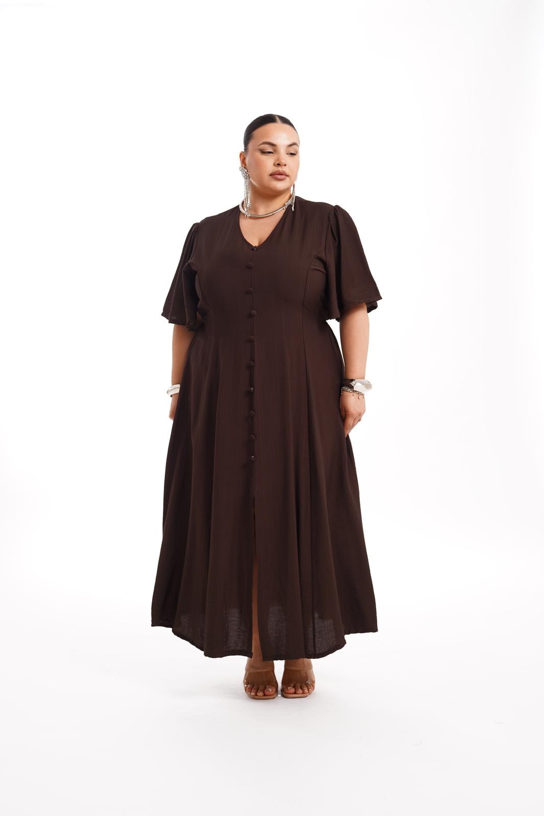 Dress Botton Marrone