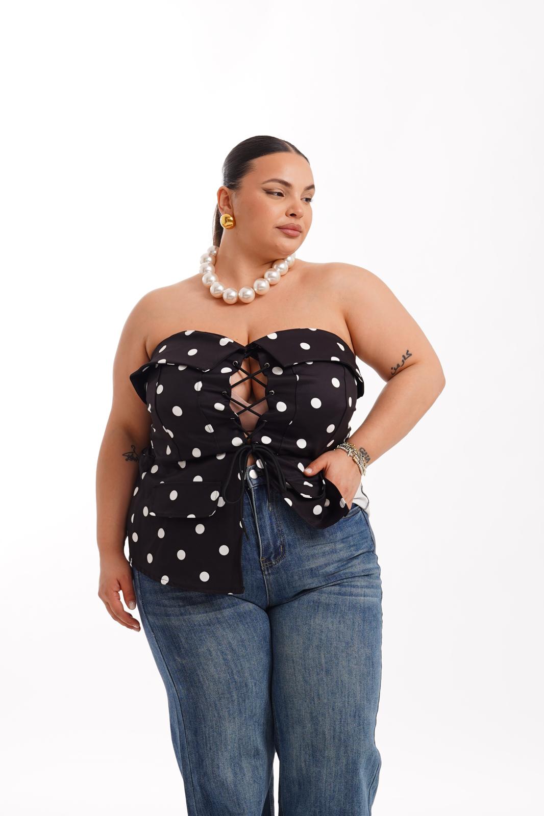 Corsetto A Pois Nero