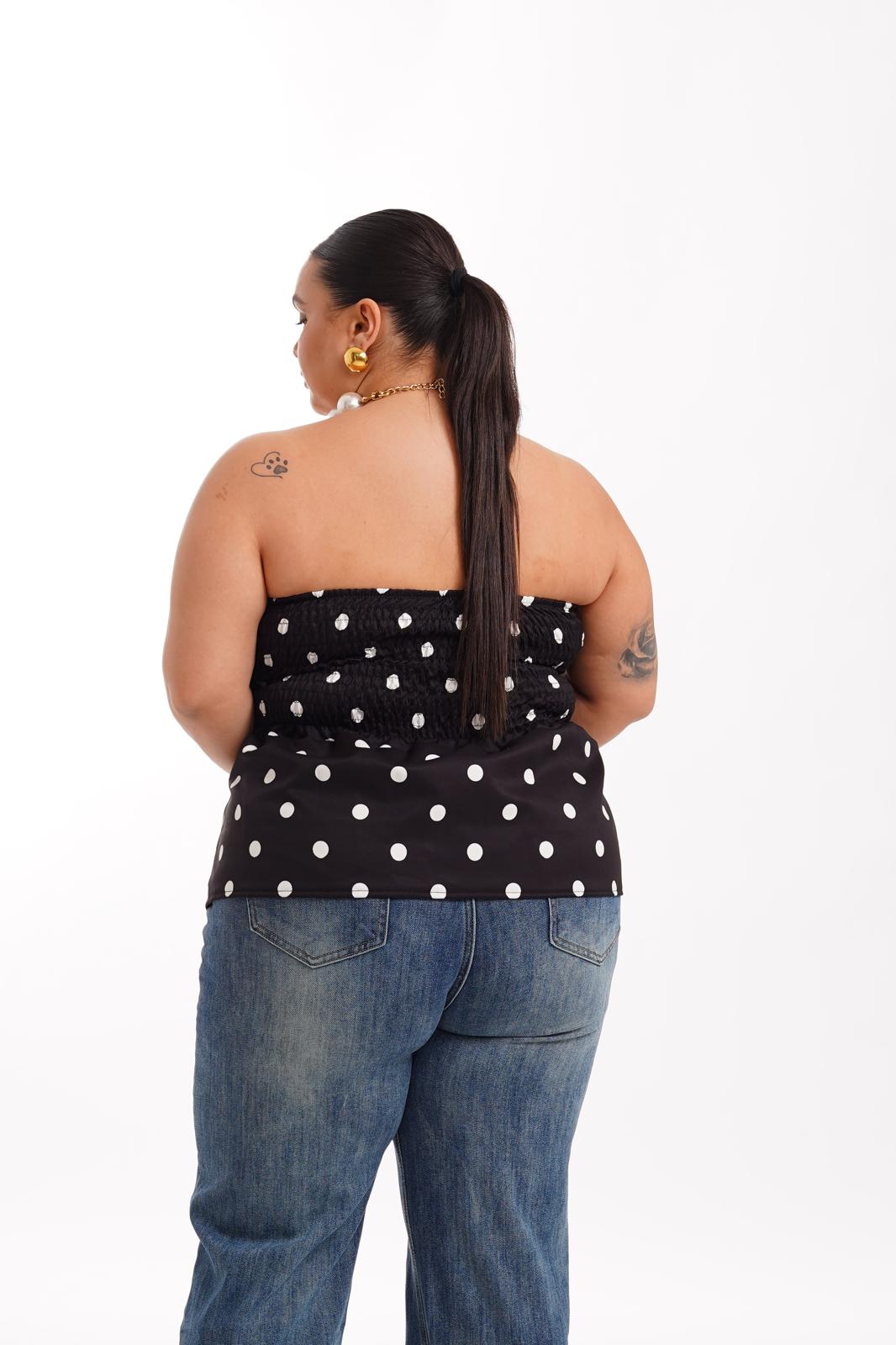 Corsetto A Pois Nero