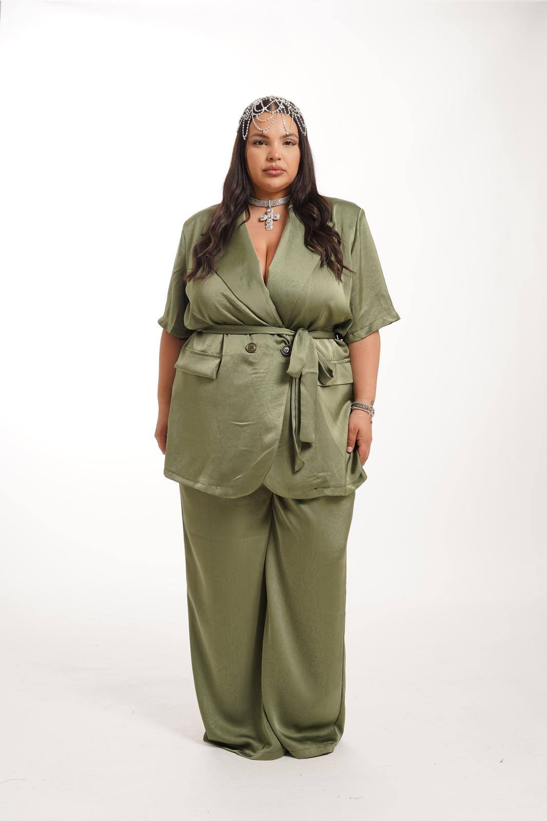 Tailleur In Raso Jessy Verde Miitare