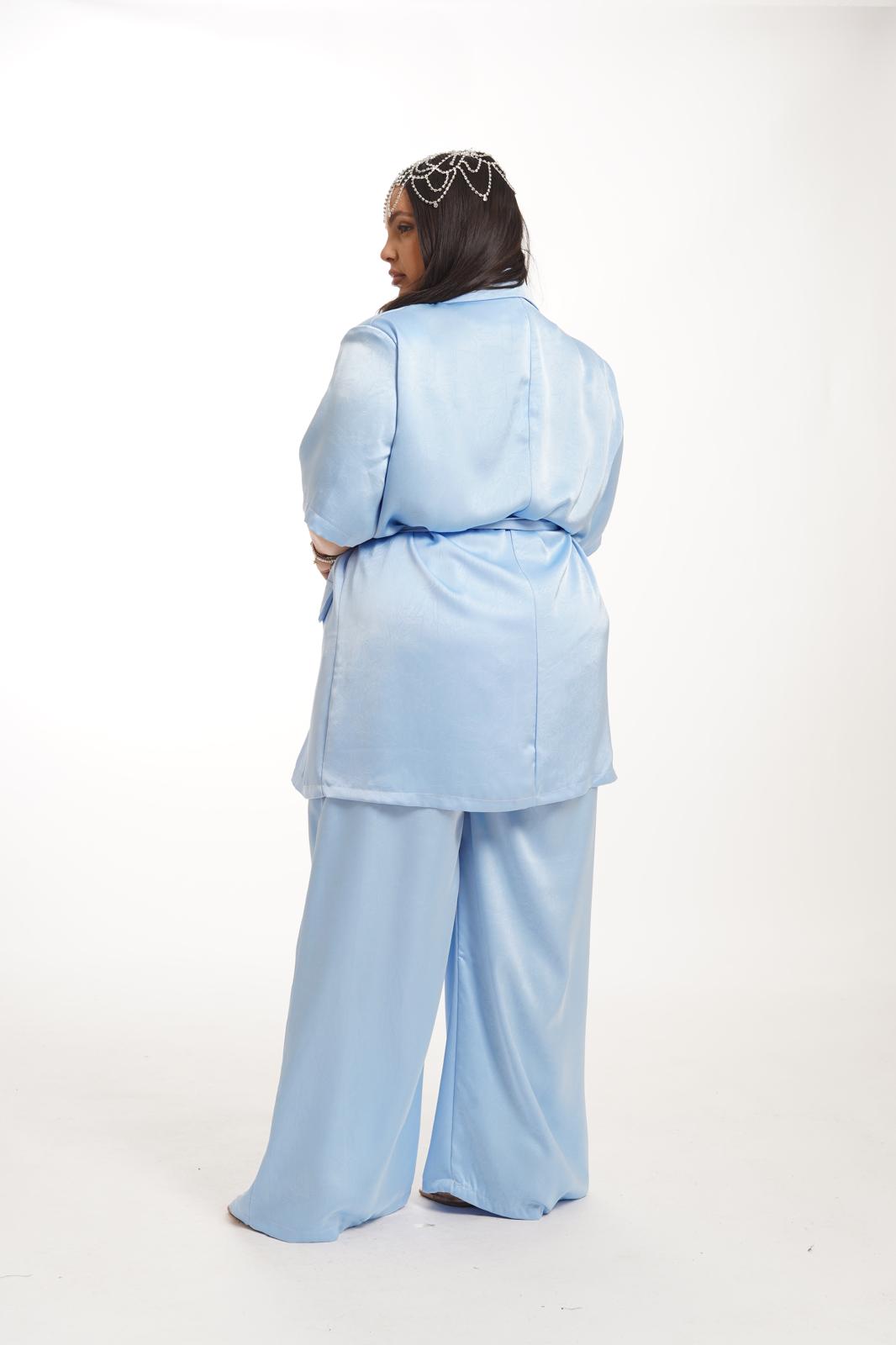 Tailleur In Raso Jessy Azzurro