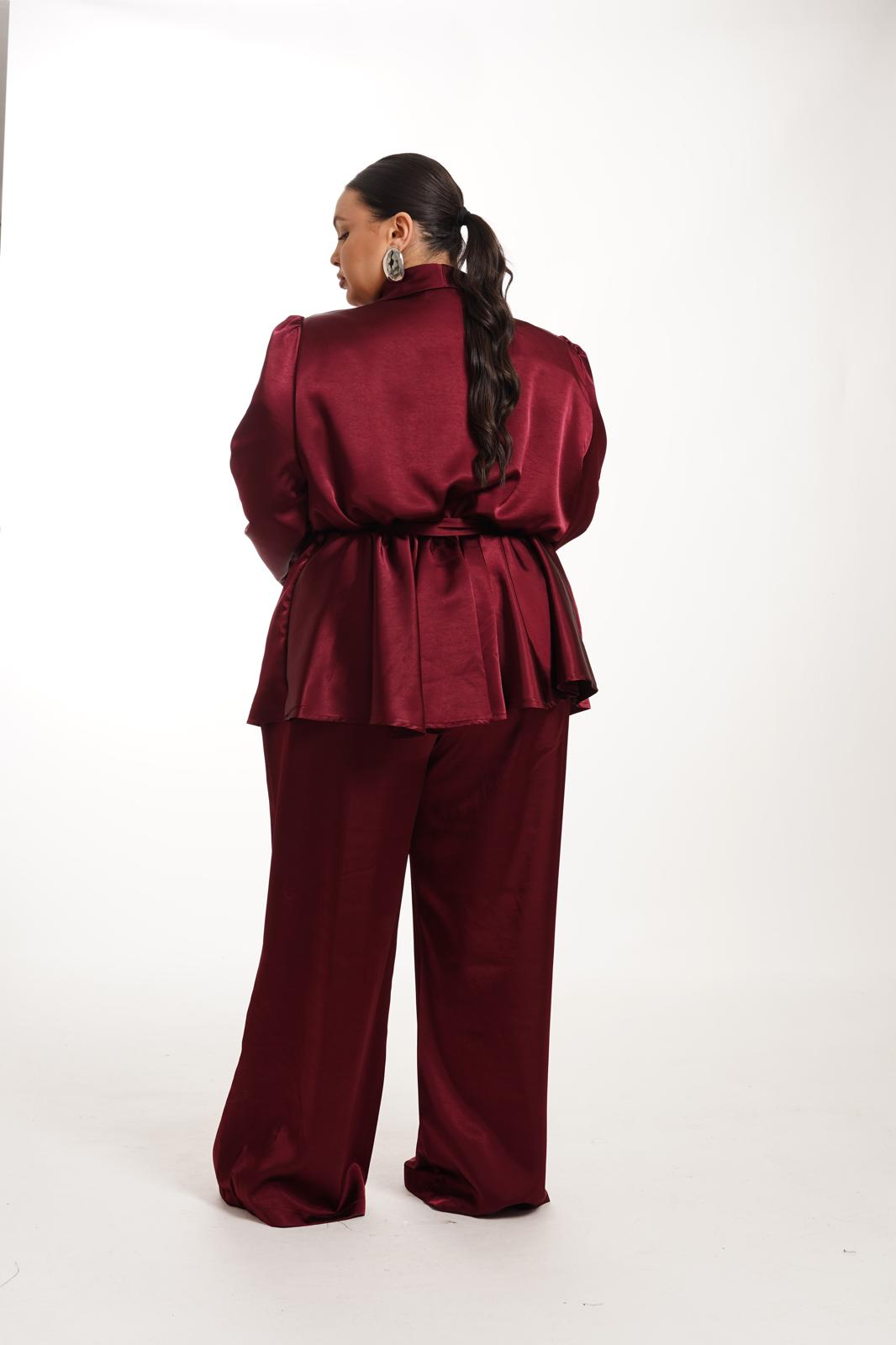 Tailleur In Raso Venice Bordeaux