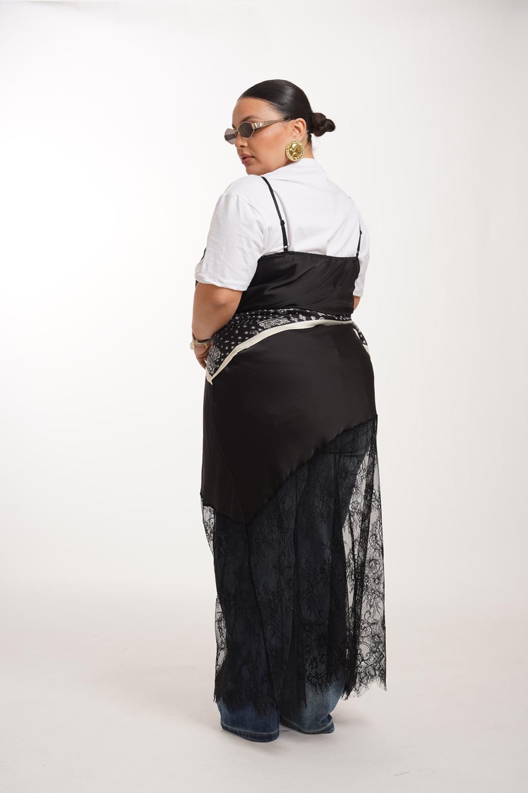 Dress In Raso Lisa Nero
