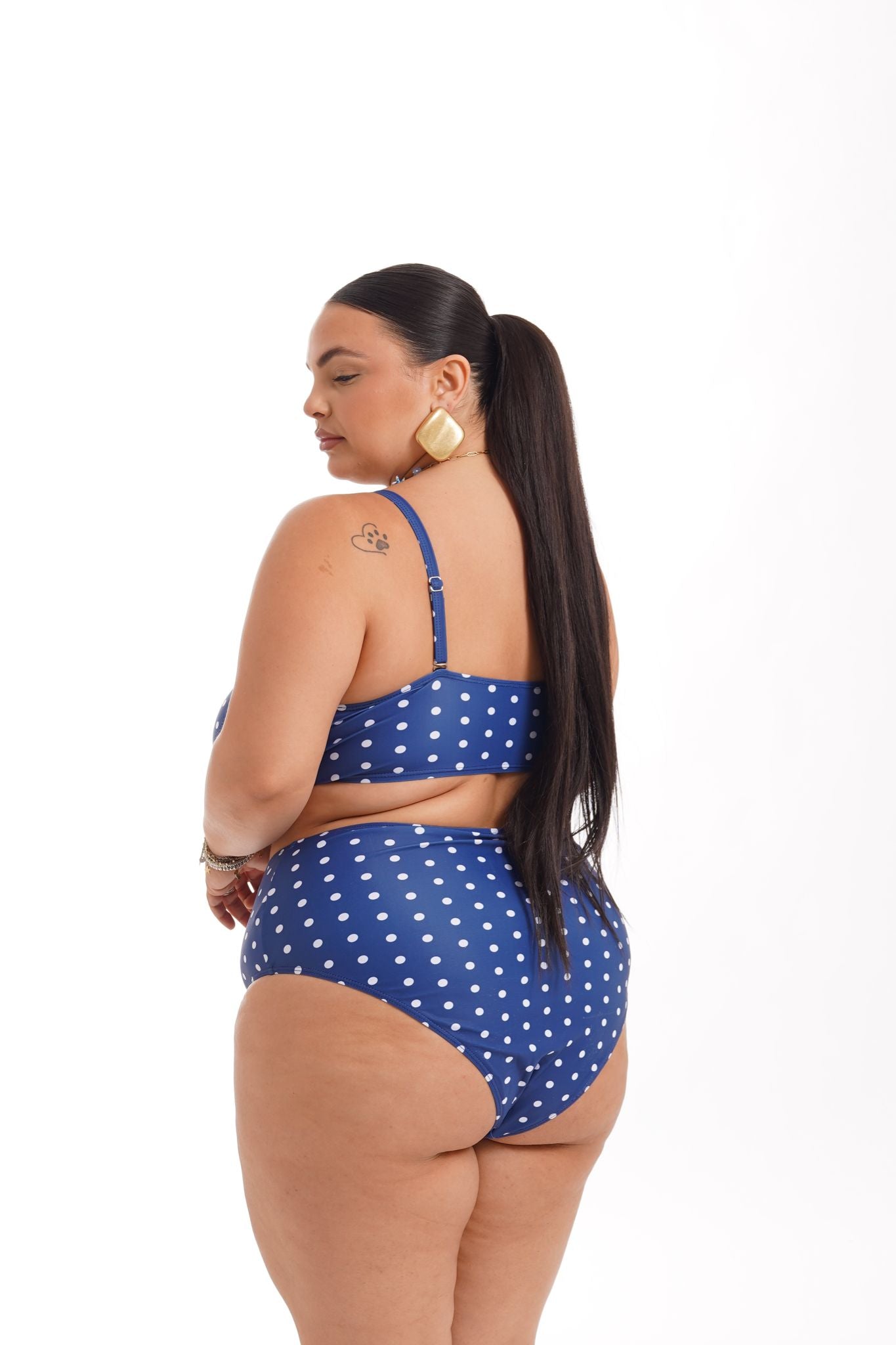PREORDINE Costume A Pois Marlyn Blu