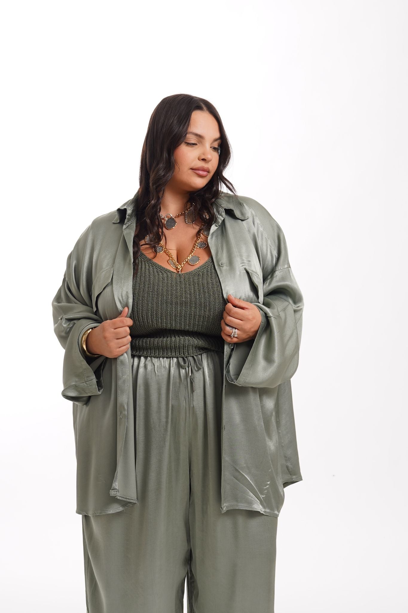 Camicia Satine Verde