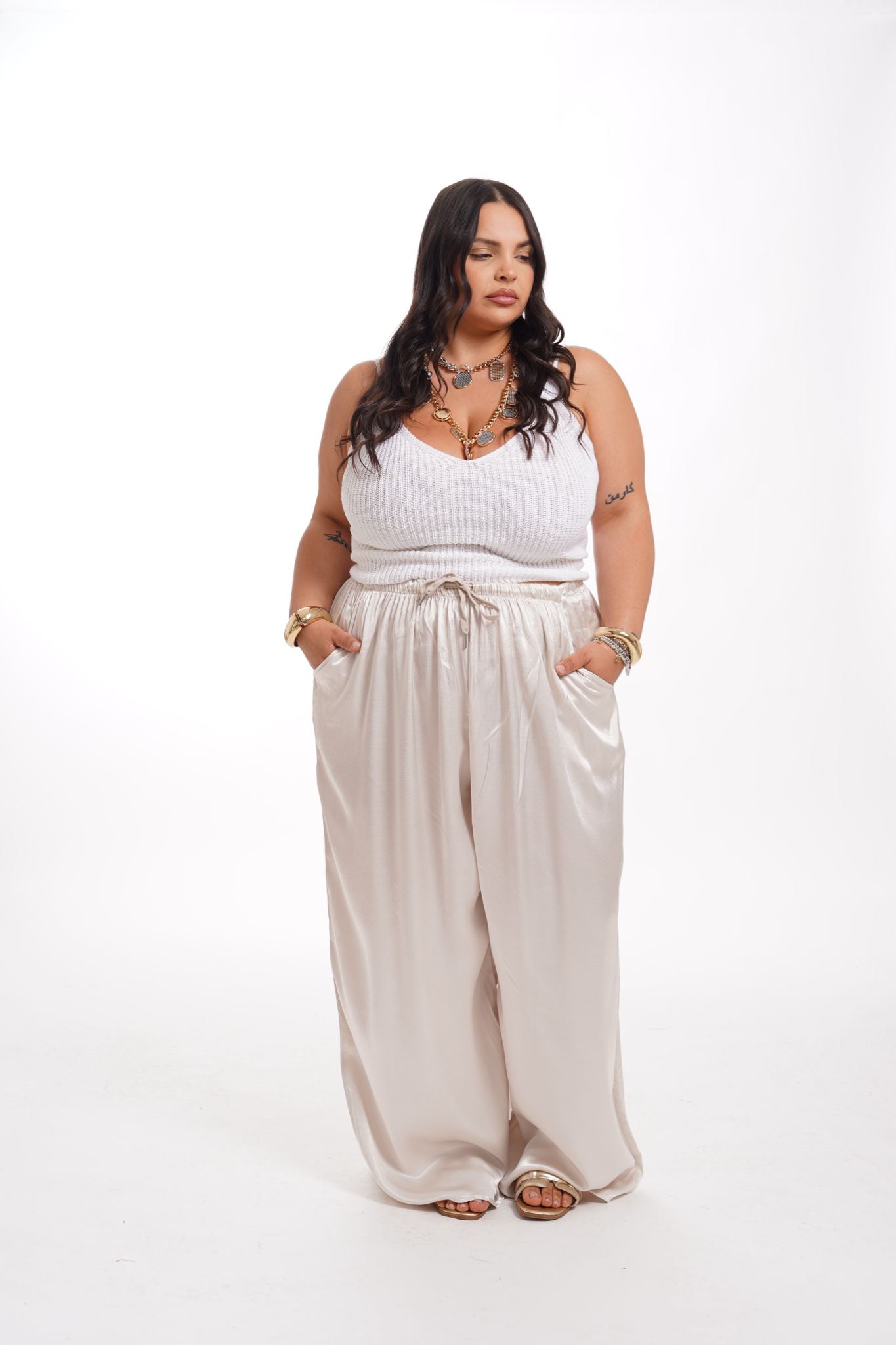 Pantalone Satine Panna