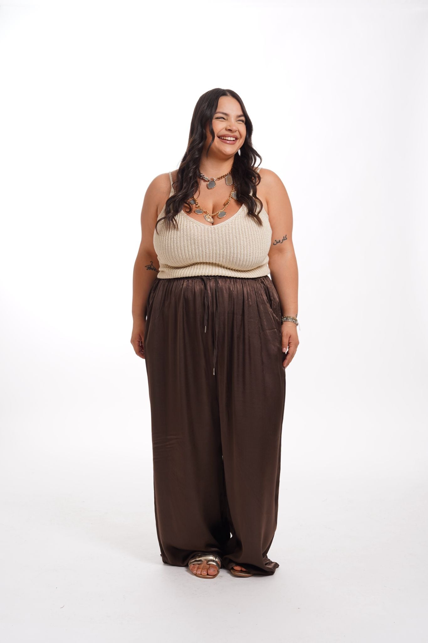 Pantalone Satine Marrone