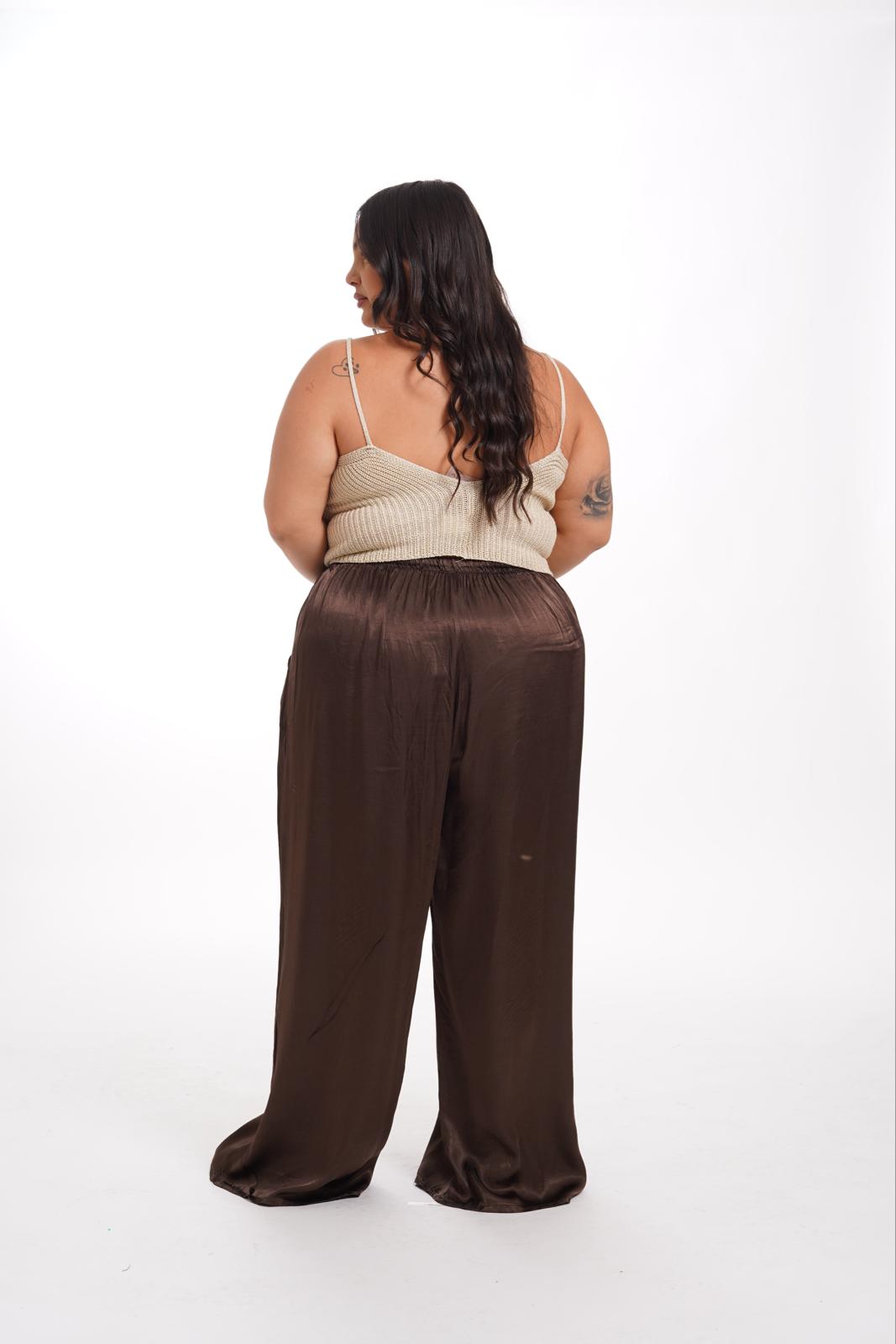 Pantalone Satine Marrone