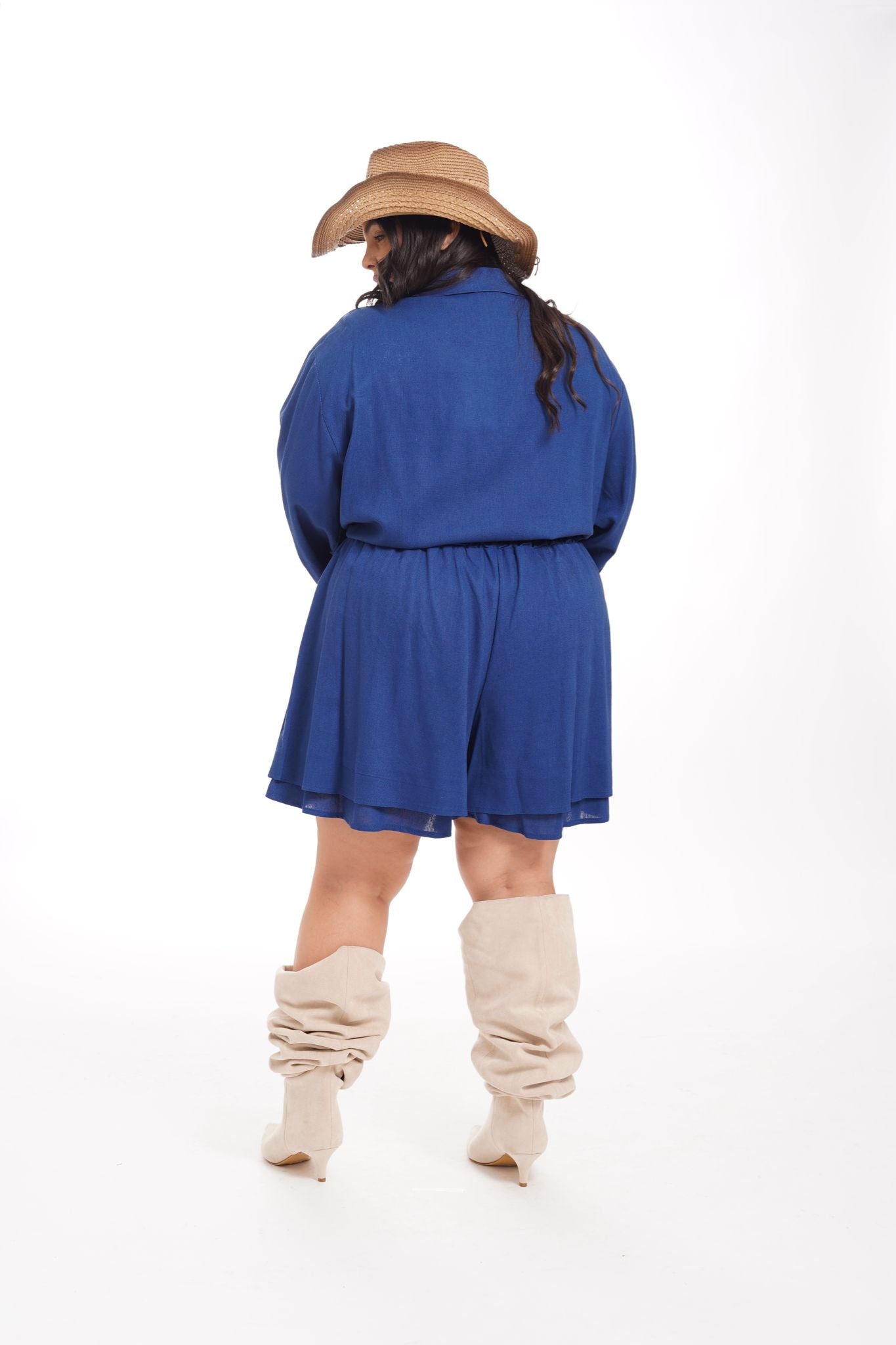 Coordinato In Lino Abudbi Blu Elettrico