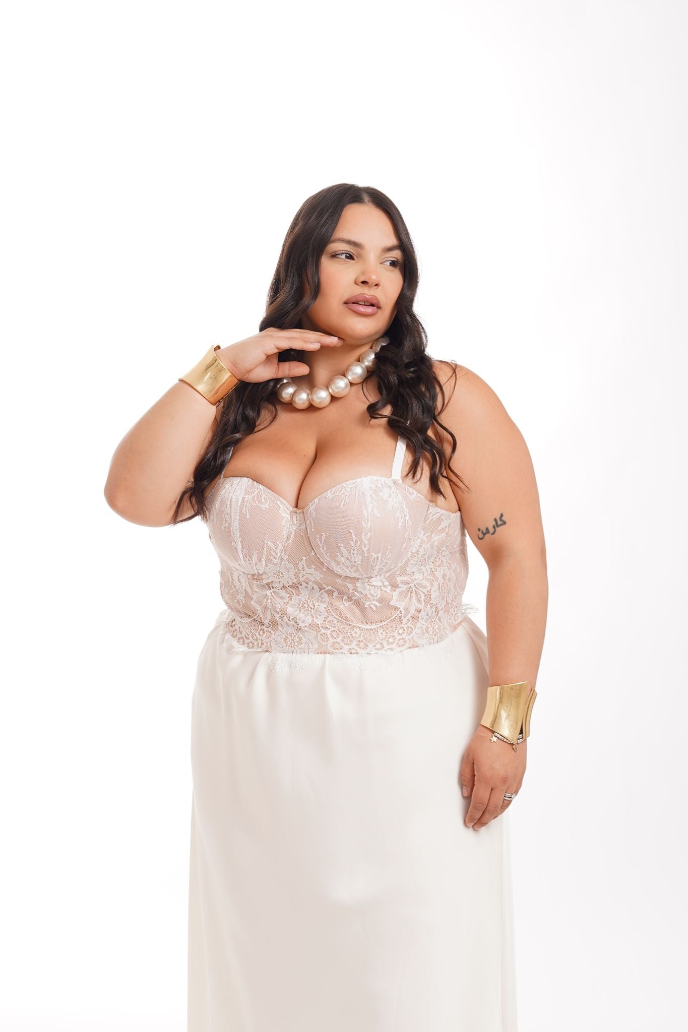 Corsetto In Pizzo Bianco