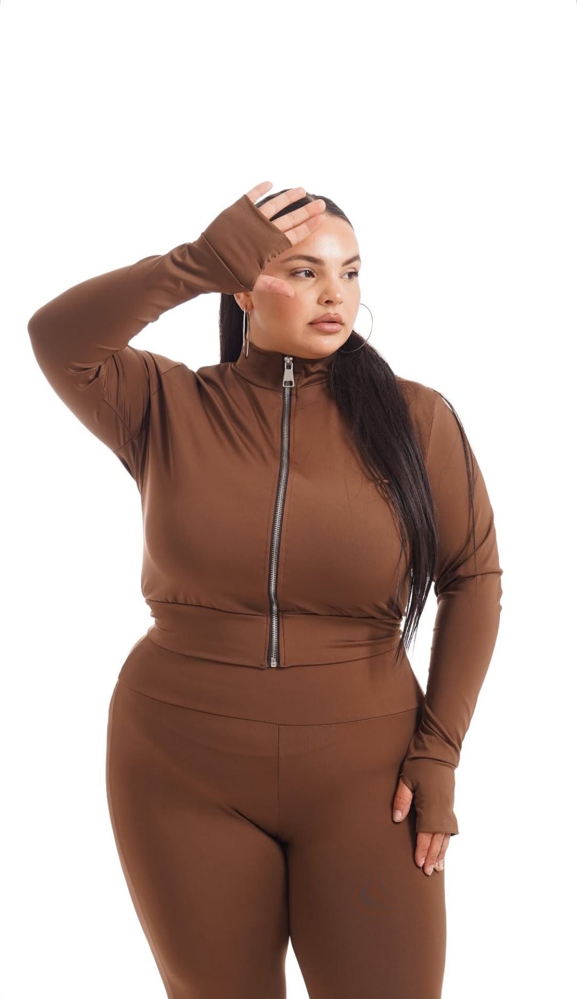 Maglia Studio Zip Marrone