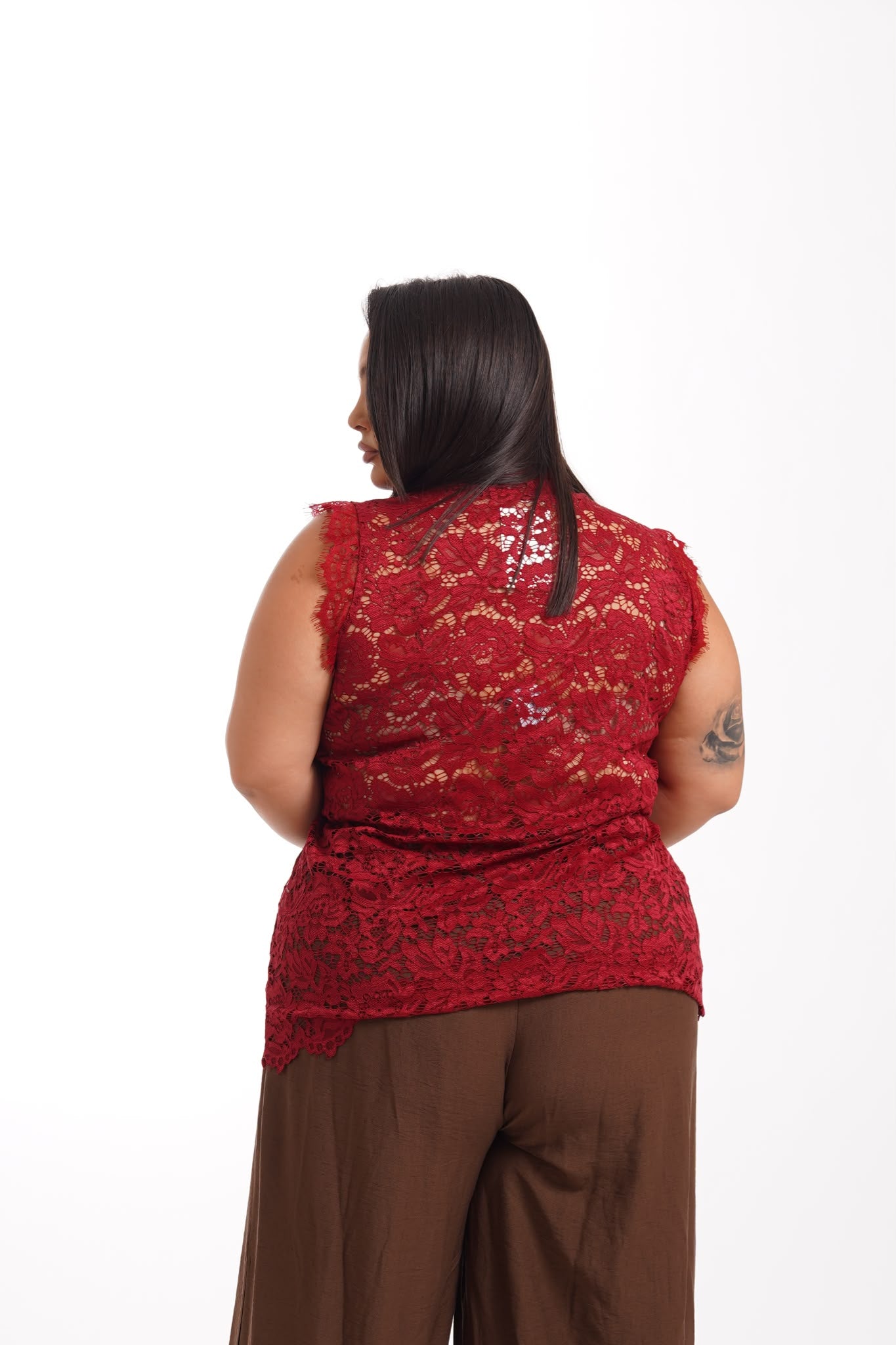 Camicia In Pizzo Marina Bordeaux