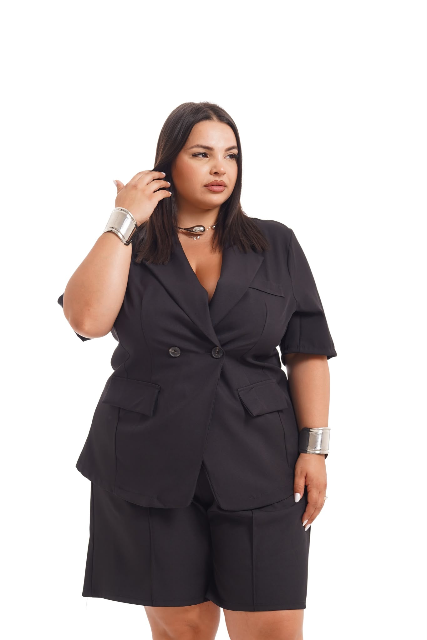 Coordinato Giacca+Bermuda Marlena Nero