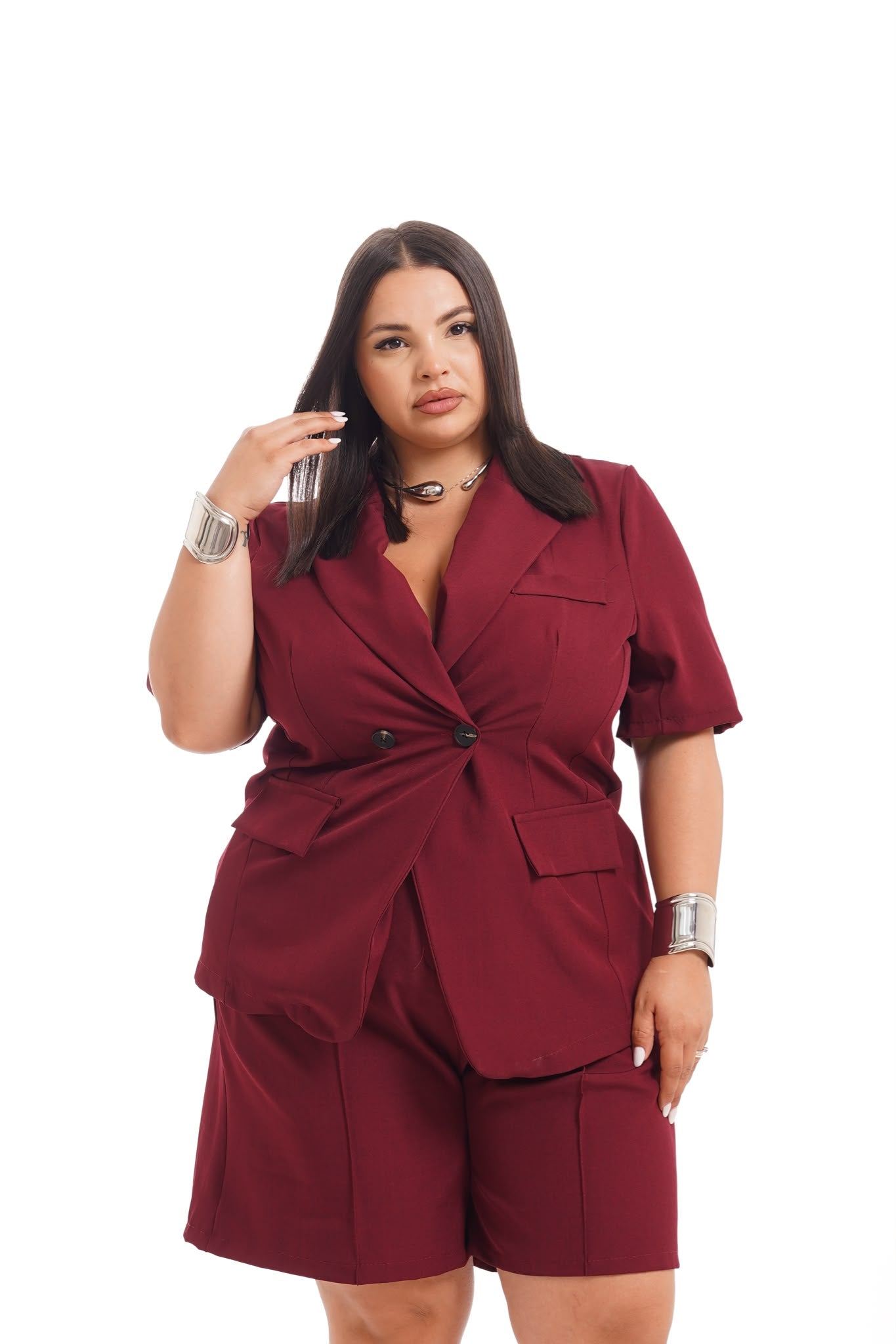 Coordinato Giacca+Bermuda Marlena Bordeaux