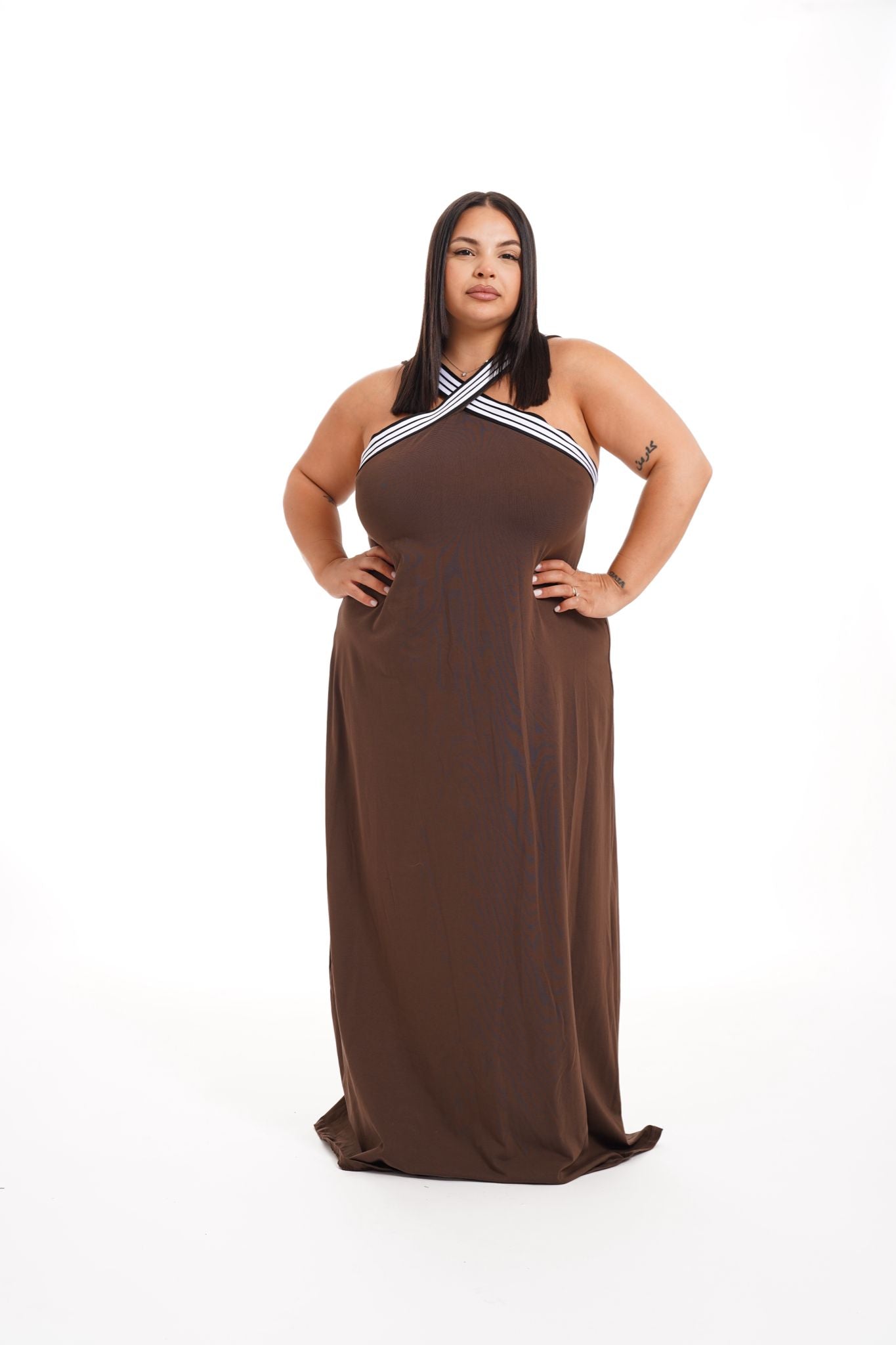 Dress Rifinitura Marrone
