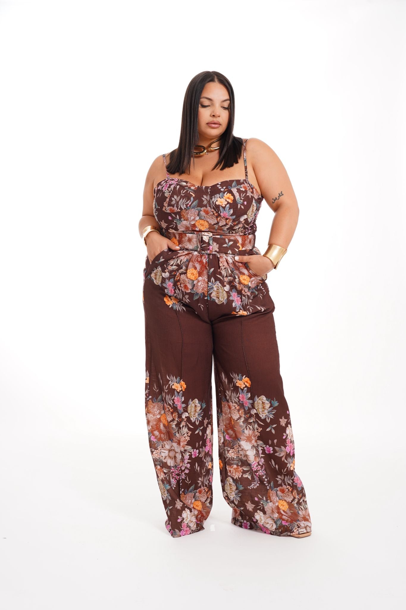 Tuta Flower Marrone