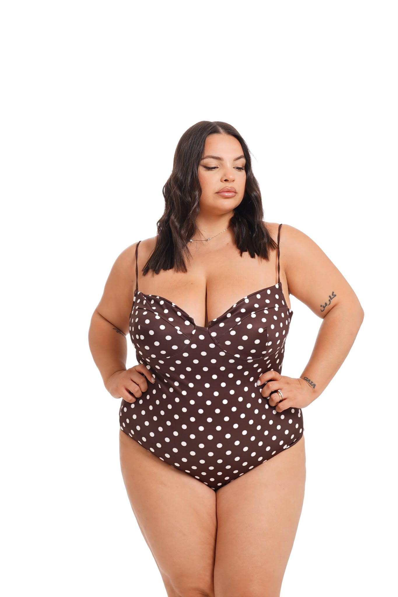 Costume Nizza Pois Marrone