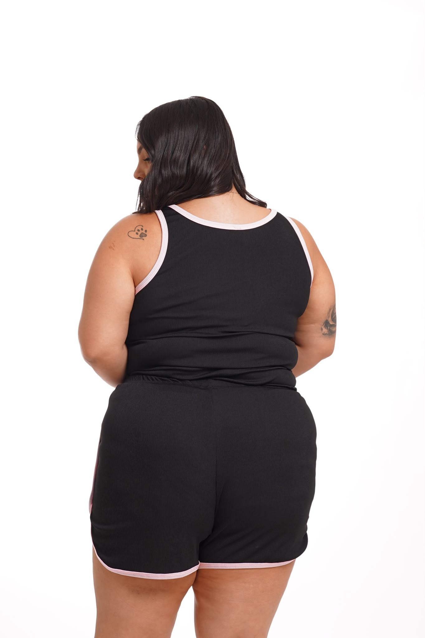 Coordinato Brigitte Nero\Rosa