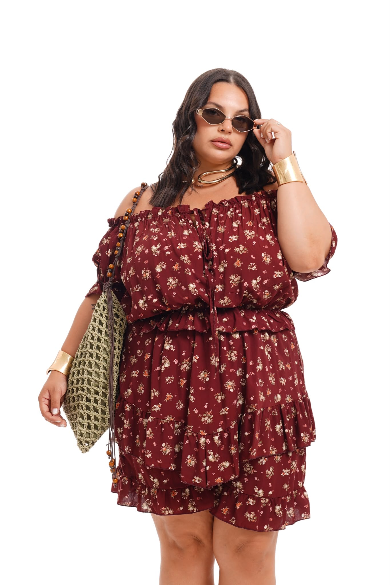 Coordinato Dora Fiori Bordeaux