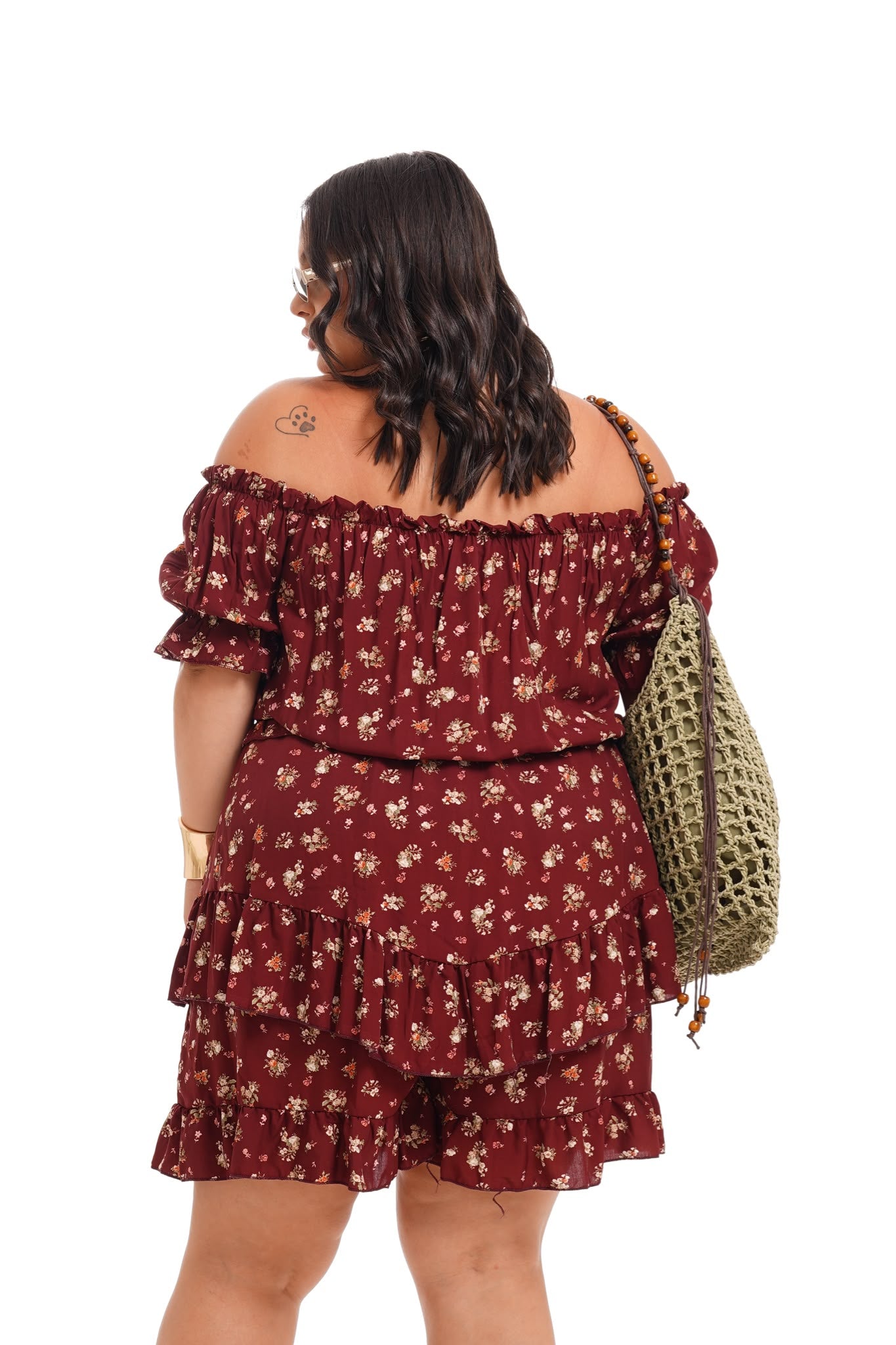 Coordinato Dora Fiori Bordeaux