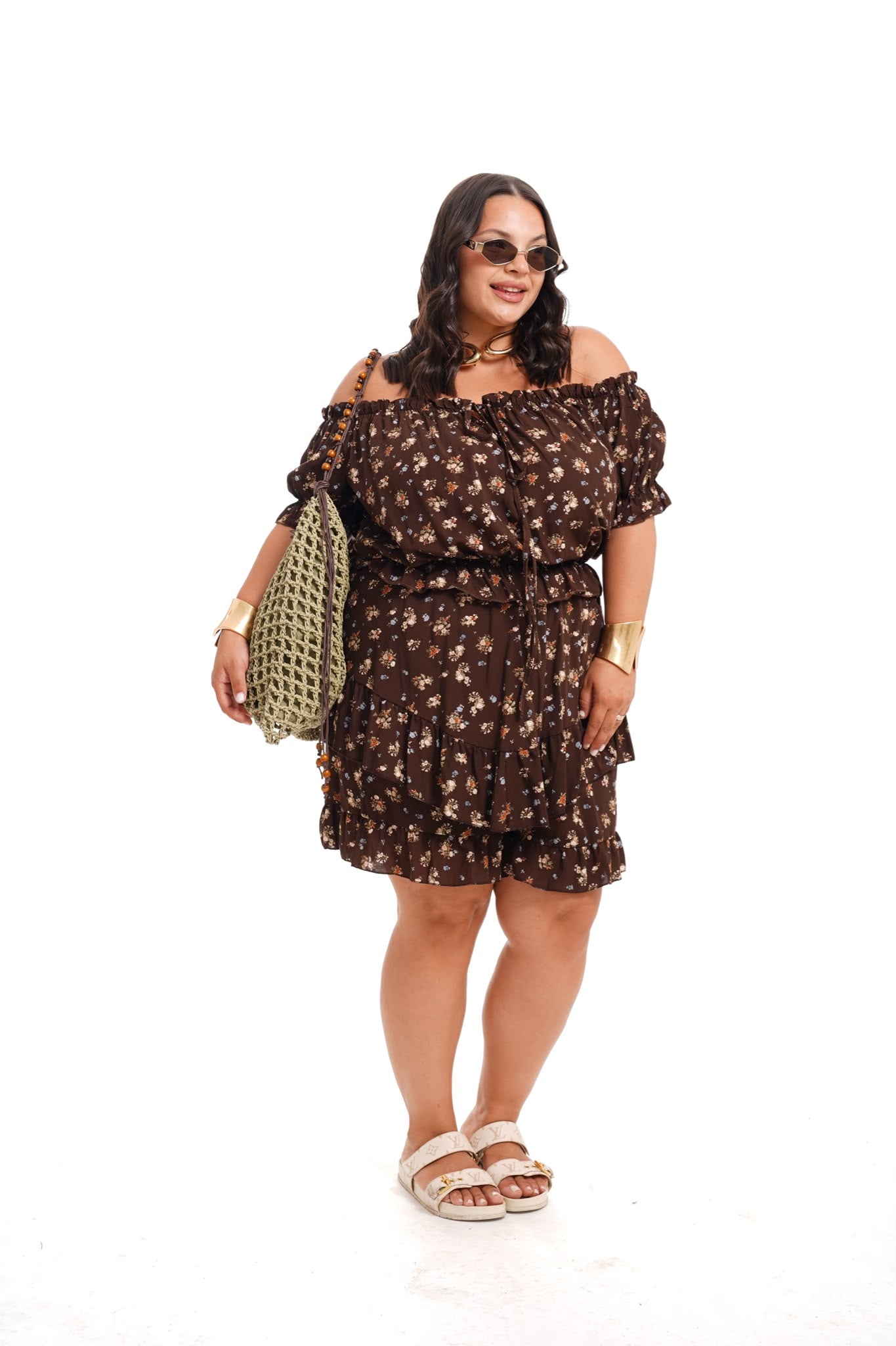 Coordinato Dora Fiori Marrone
