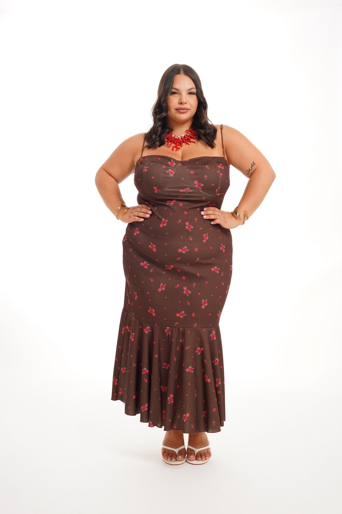 Dress Kesya Fiori Marrone