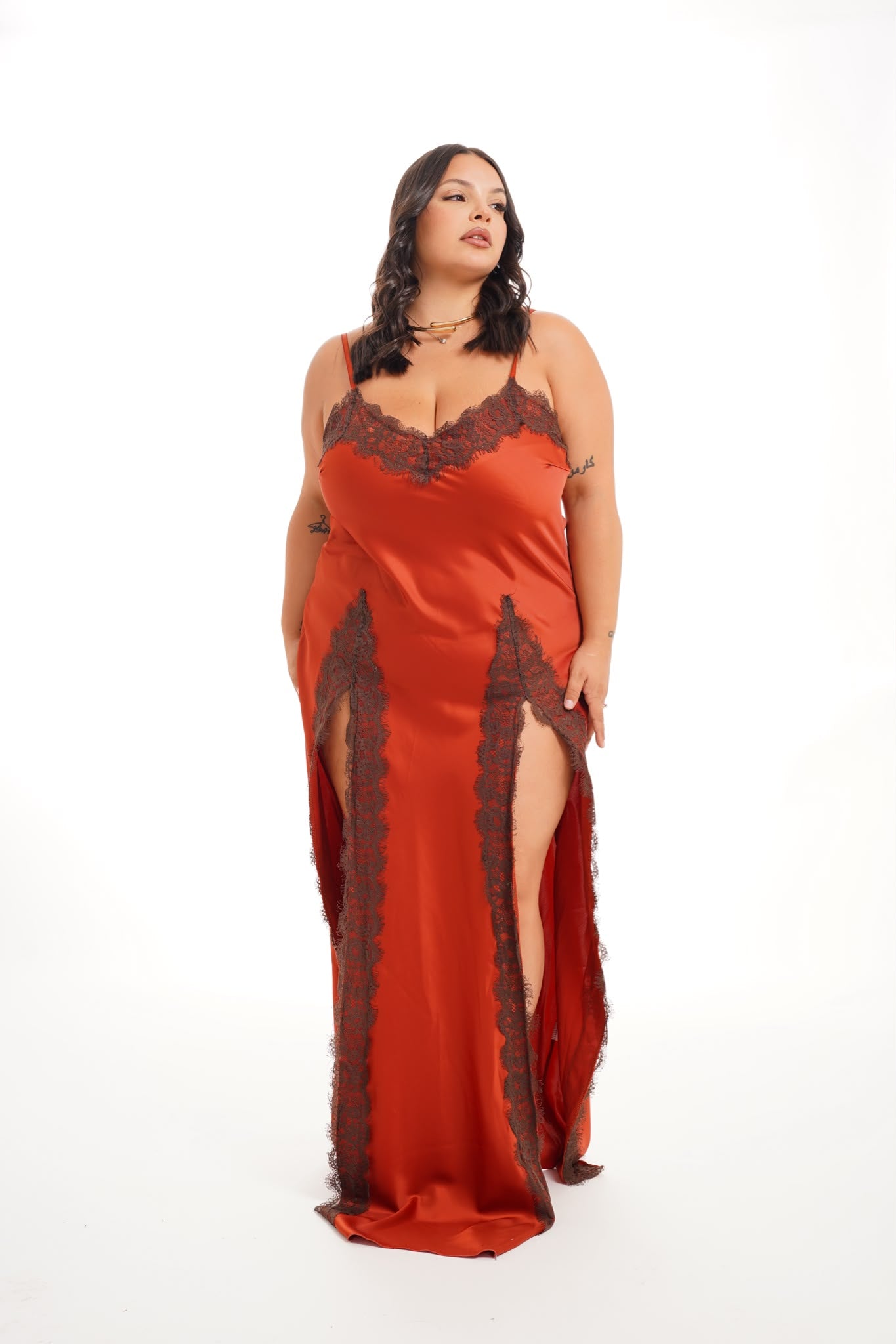 Dress In Pizzo Monia Ruggine