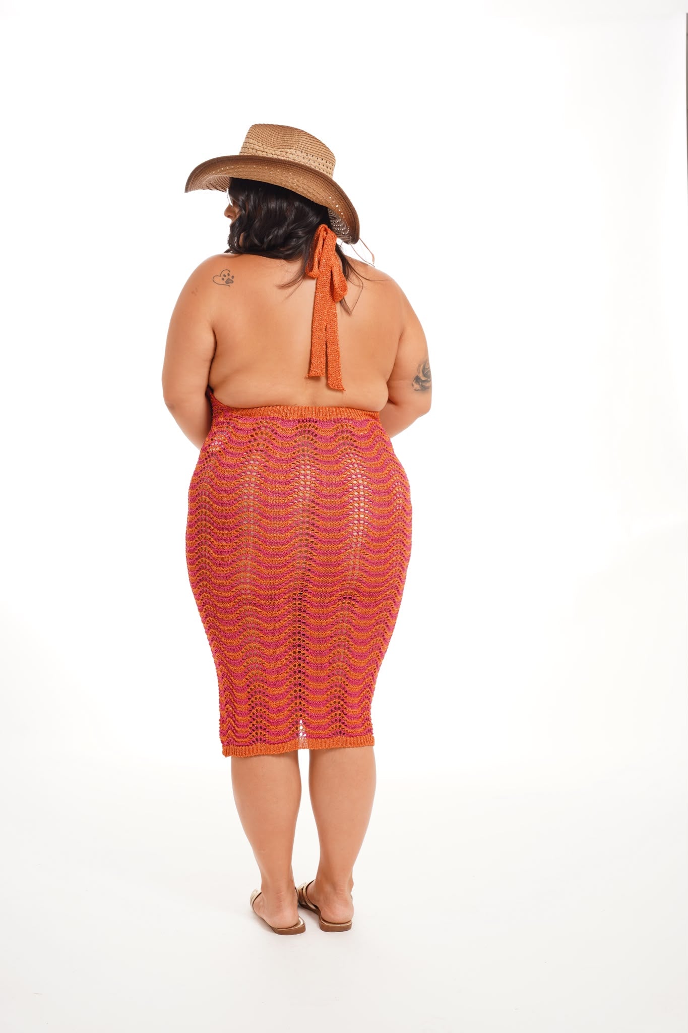 Copricostume Zanzibar Arancio\Rosa