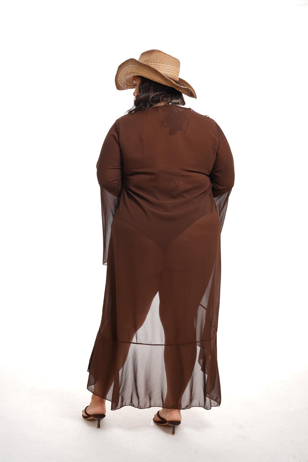 Kimono Rouches Marrone